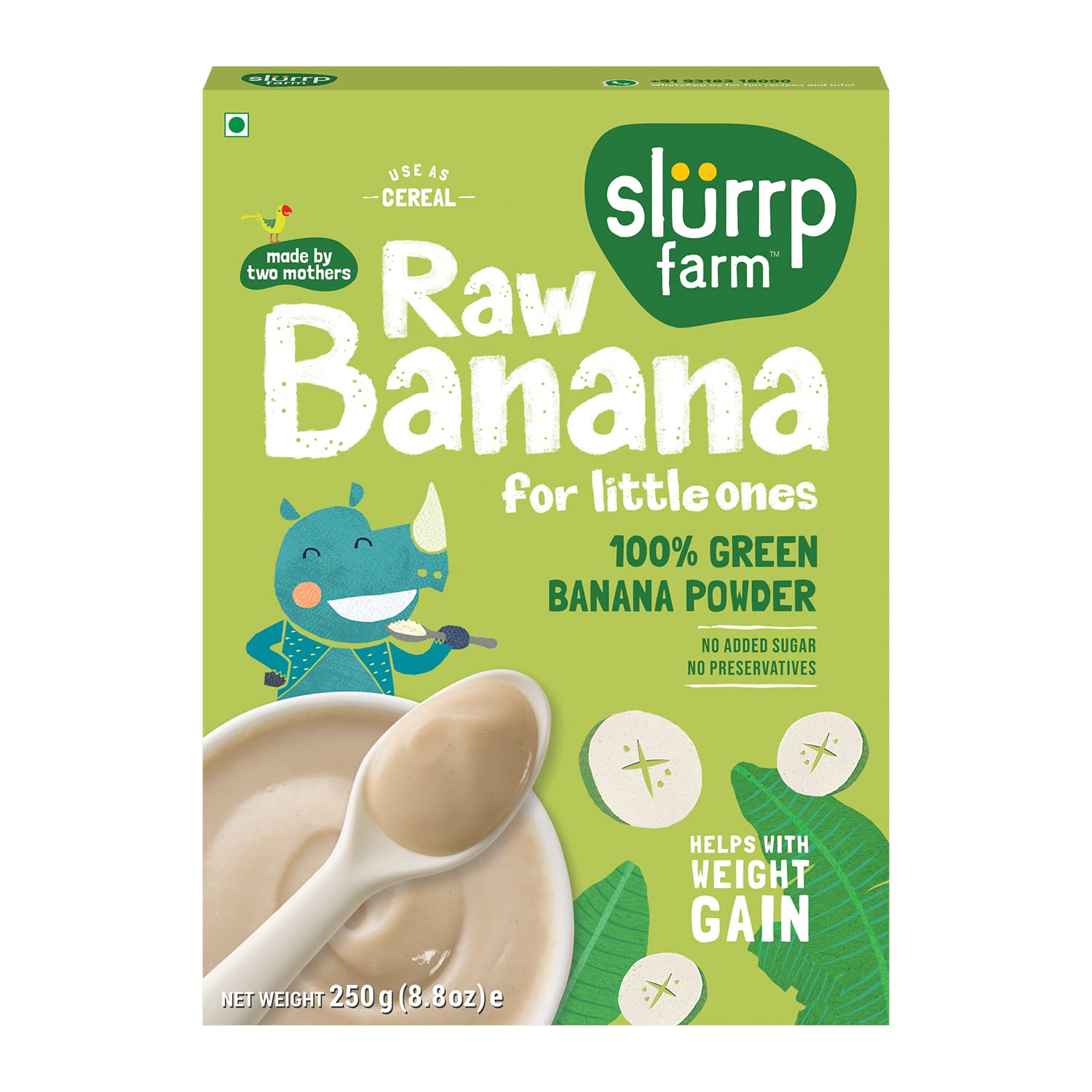 Slurrp Farm Nendran No Added Sugar Raw Banana Powder from Kerala | No Salt, No Milk and No Preservatives | Easy to Digest Cereal, 250 g