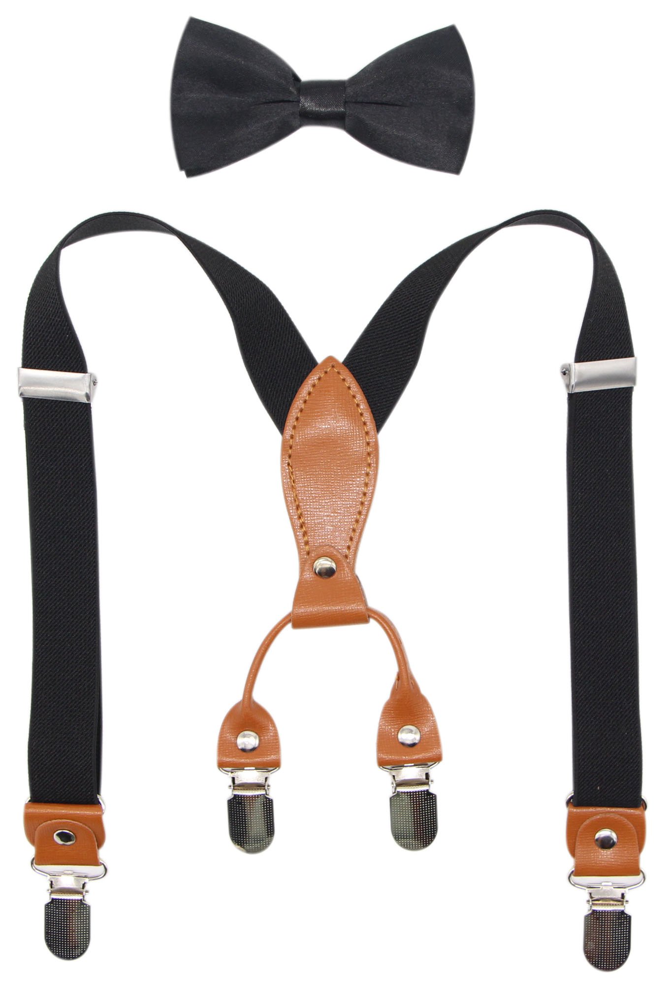 Suspenders & Bowtie Set for Kids and Baby - Adjustable Elastic X-Band Strong Braces