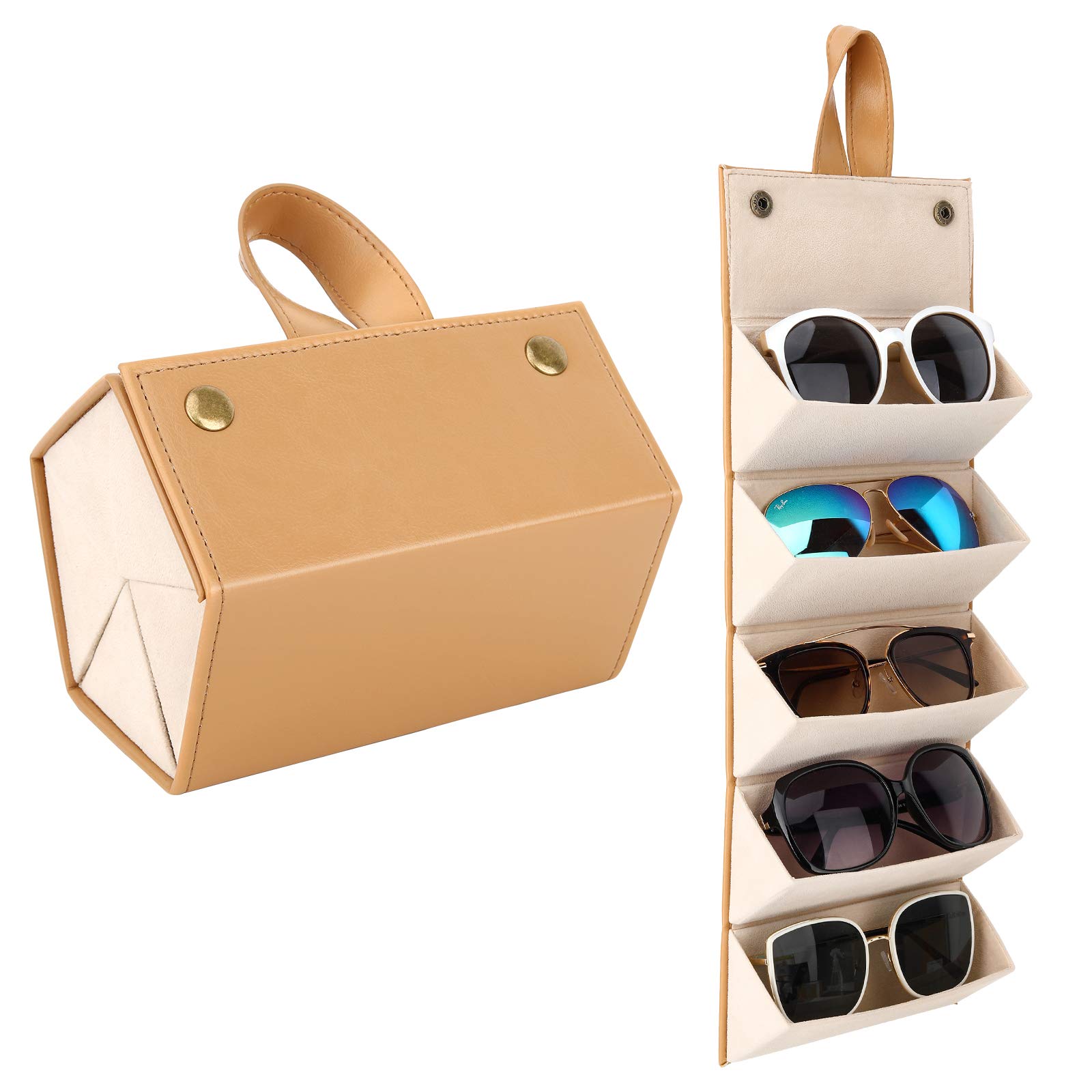 MoKo Sunglasses Organizer, Travel Glasses Case Storage Portable Sunglasses Storage Case for Women Men