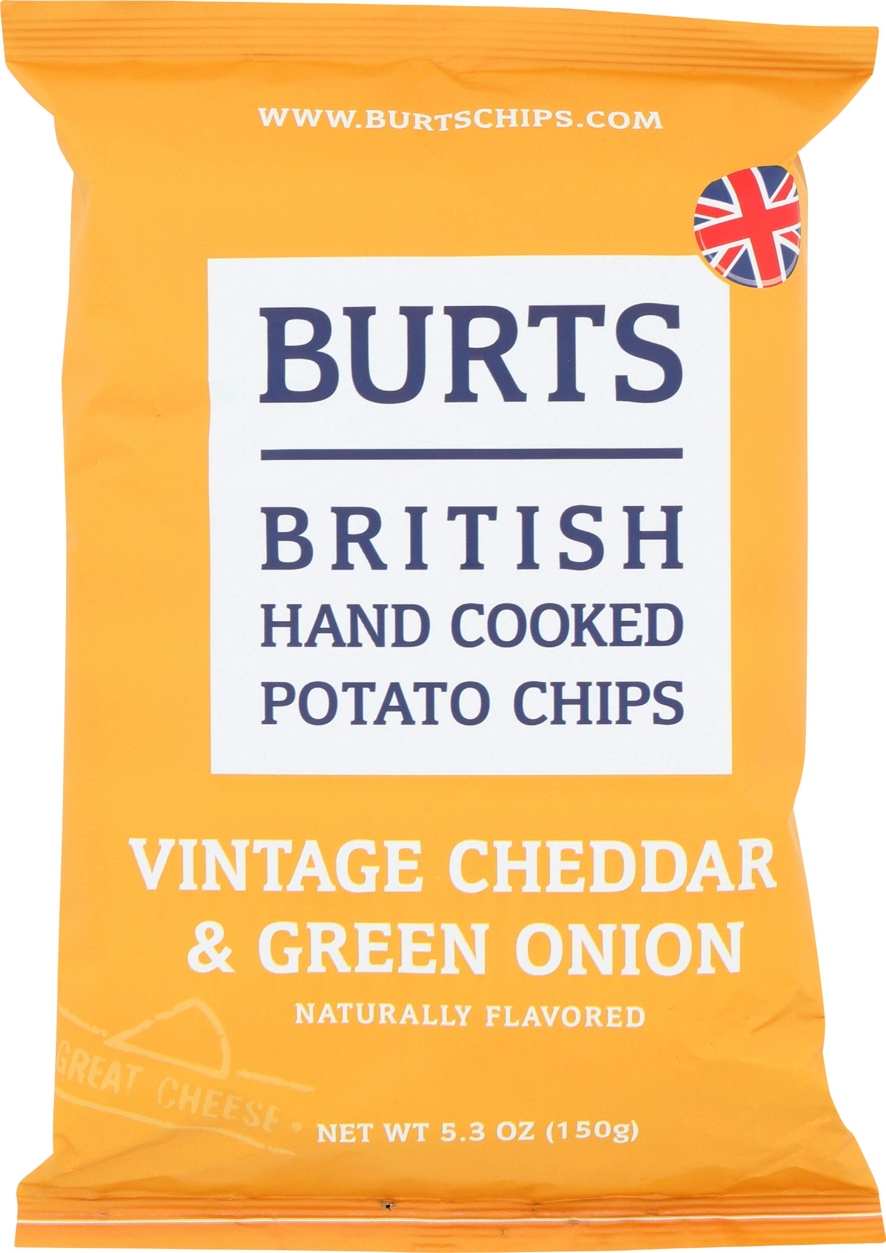 BurtsBees British Hand Cooked Potato Chips, Mature Cheddar & Green Onion, 5.3 ounce (pack of 10)