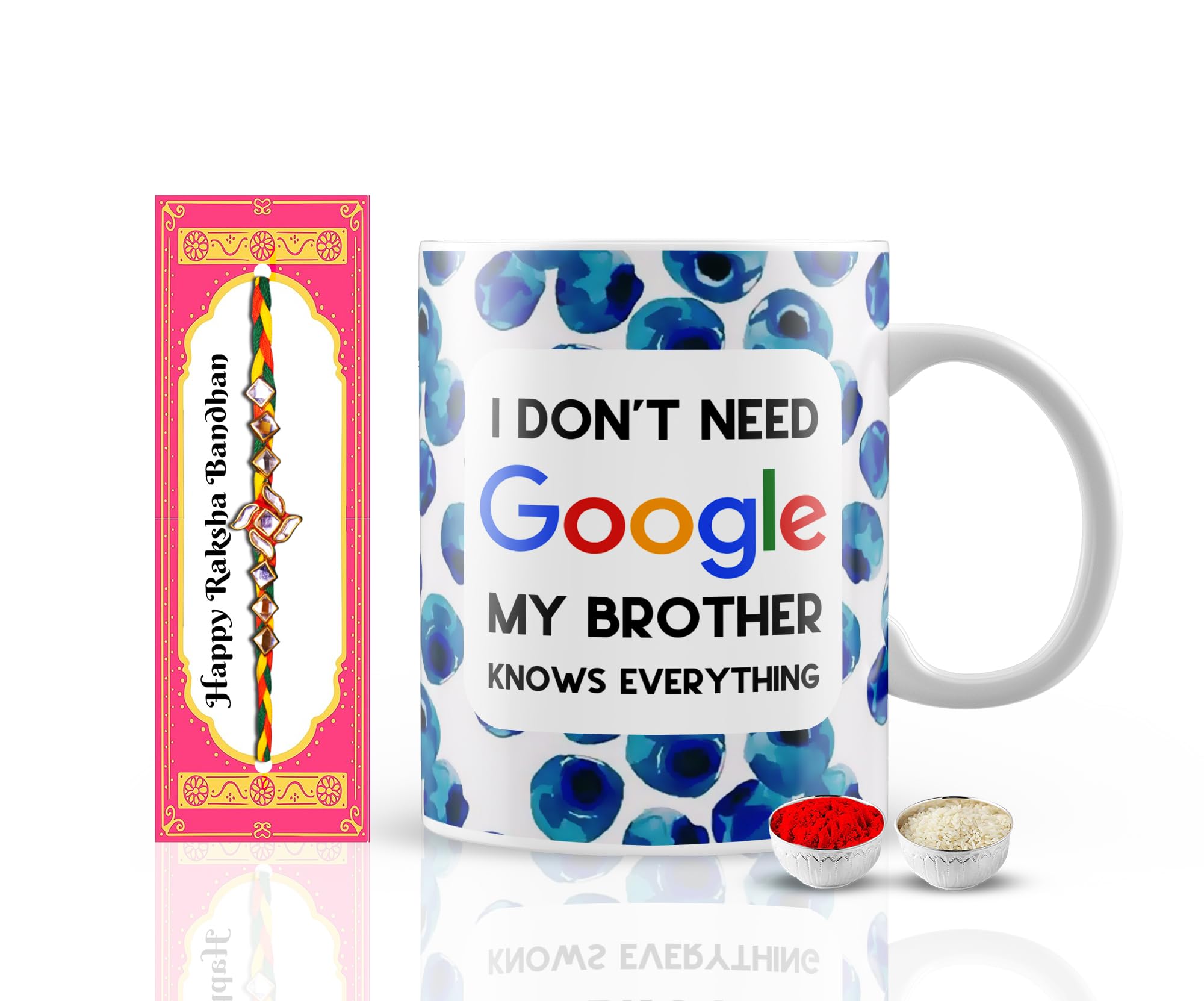 Co2 Prints Rakhi Gift for Sister| Printed Ceramic Coffee/Tea Mug, 1 Rakhi with 1 Roli Chawal Packet |Rakhi/Raksha Bandhan Gifting Combo Hamper for Sister,Didi Mug-47