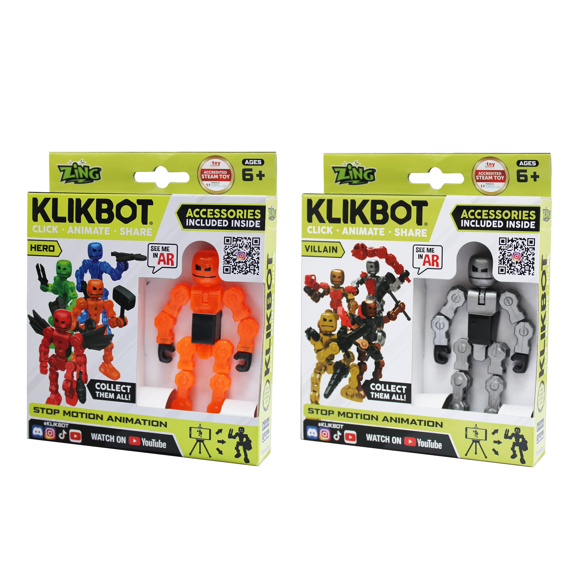 Zing KLIKBOT Hero & Villain Blind Assortment 2 Pack