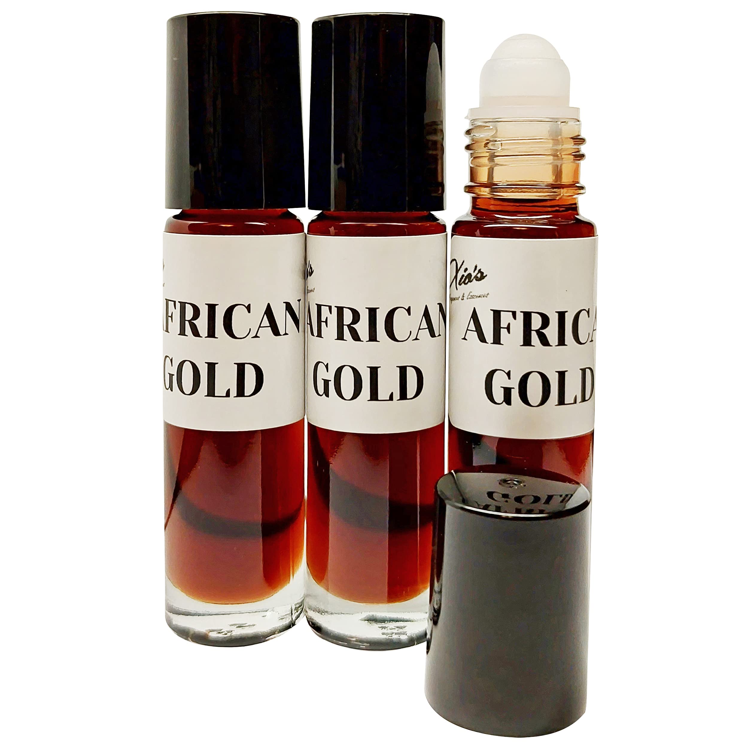 Fragrances Impressions Long Lasting Body Oils (Best Sellers Fragrances Affordable Alternative Generic Version) Set of 3 10.35 ml Roll-on (African Gold)