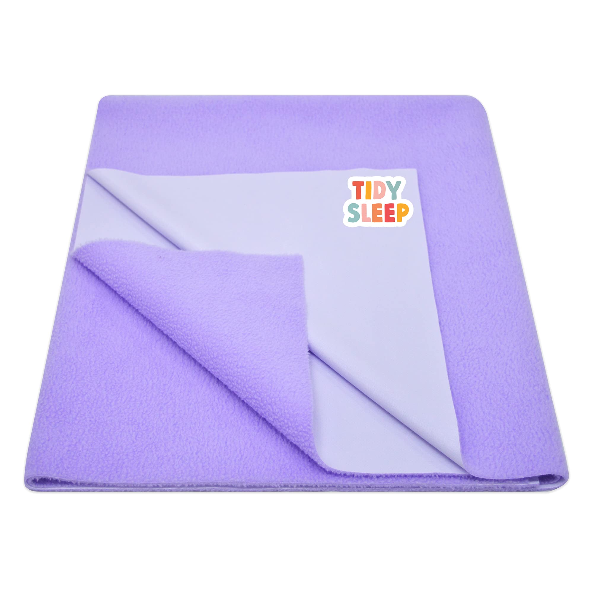 Tidy Sleep Instadry Anti-Piling Fleece Extra Absorbent Quick Dry Sheet for New Born Babies, Cotton Bed Protector Mattress Pack of 1 Lilac Large (140x100) cm