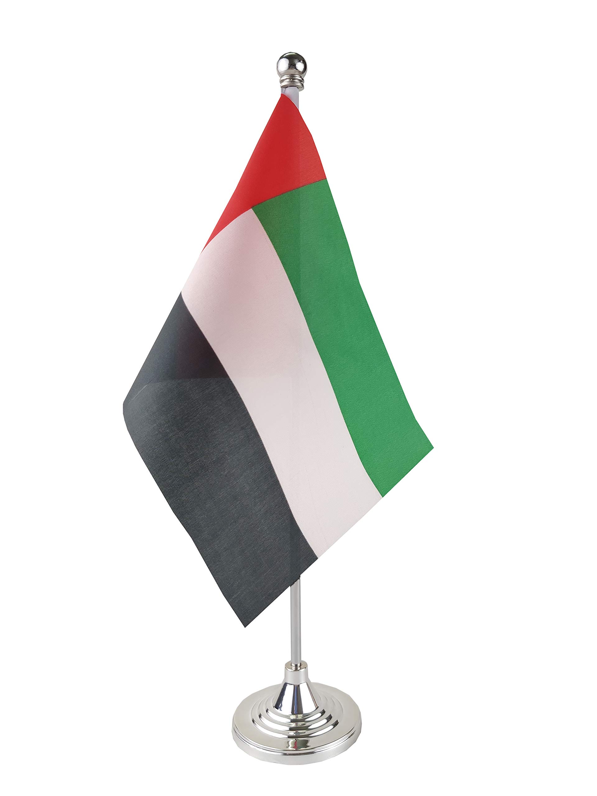 GentleGirl.USA United Arab Emirates Table Flag, Stick Small Mini UAE Flag Office Table Flag on Stand with Stand Base, International Festival Decoration,UAE Theme Party Decoration,Home Desk Decoration