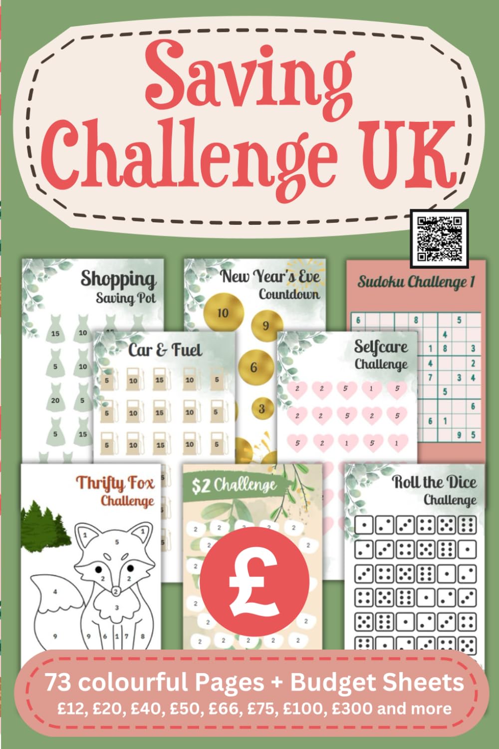 Saving Challenge UK: in Colour I 73 x different UK Savings Challenge mainly between £12 to £250, some available between £300 and £1,000