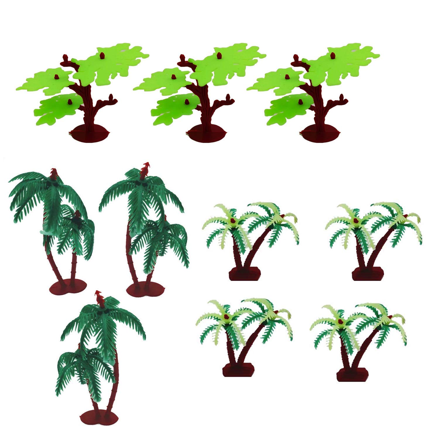 3A Featuretail Artificial Assorted Mini Tree for Craft, 3D Modelling or School Project Making (10 Pieces, 3 Designs)