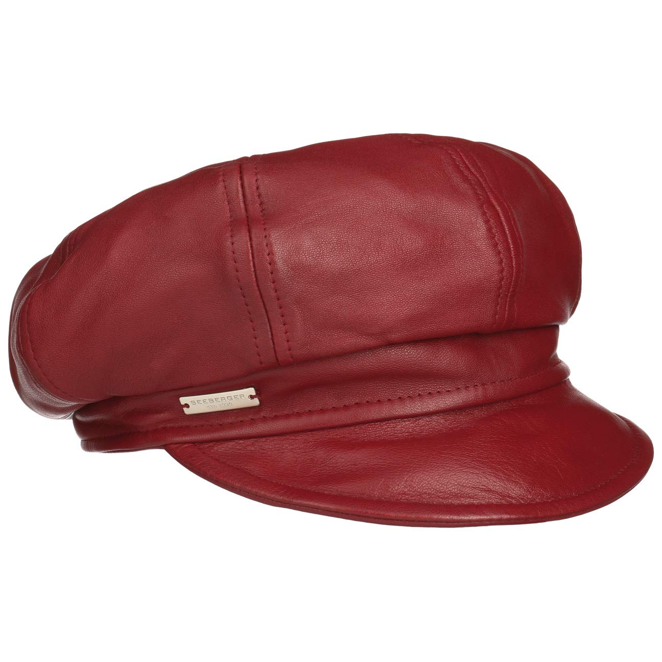 SeebergerLeather Newsboy Cap Women red 6 3/4-6 7/8