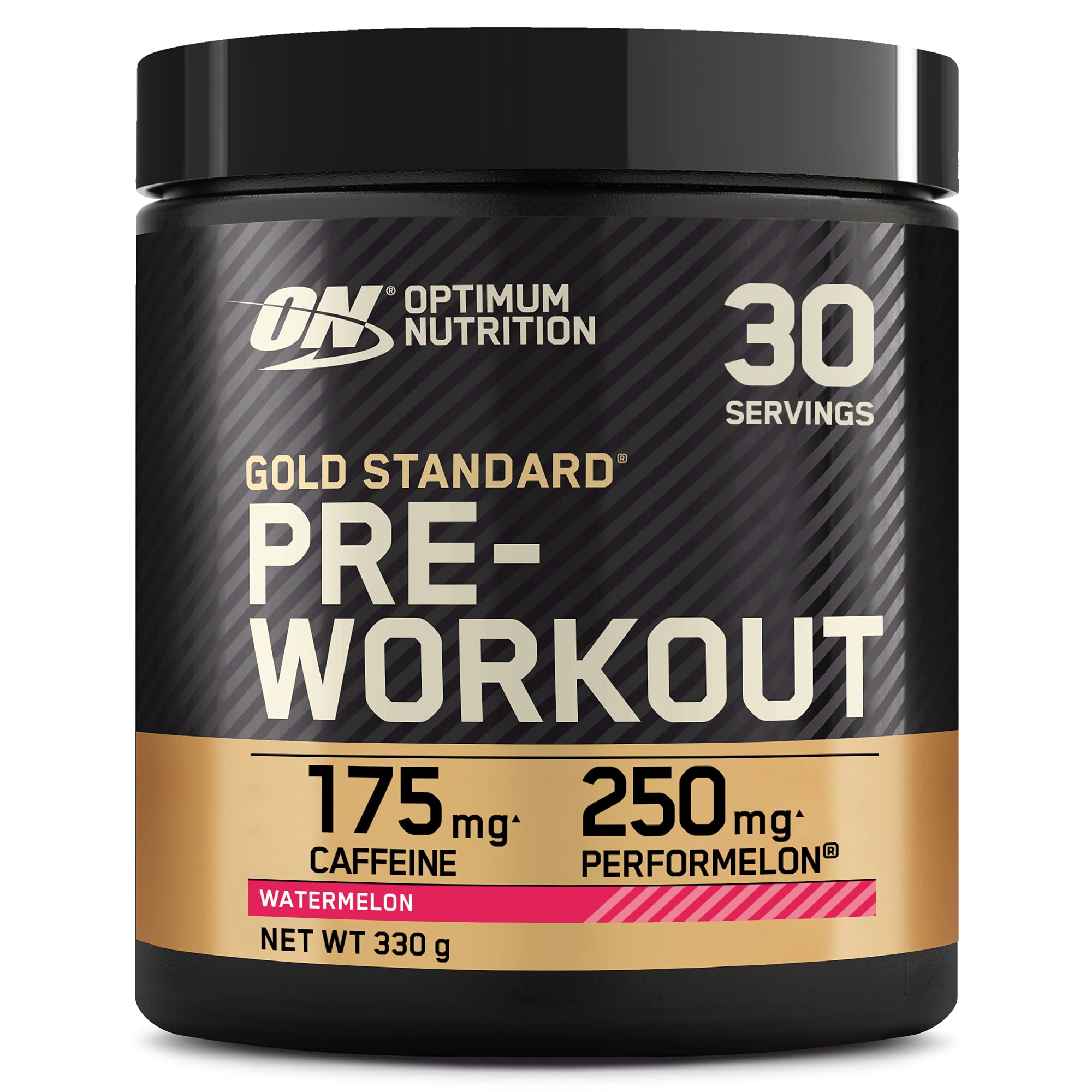 Optimum NutritionGold Standard Pre Workout Powder, Energy Drink with Creatine Monohydrate, Beta Alanine, Caffeine and Vitamin B Complex, Nutrition Supplement, Watermelon Flavour, 30 Servings, 330 g