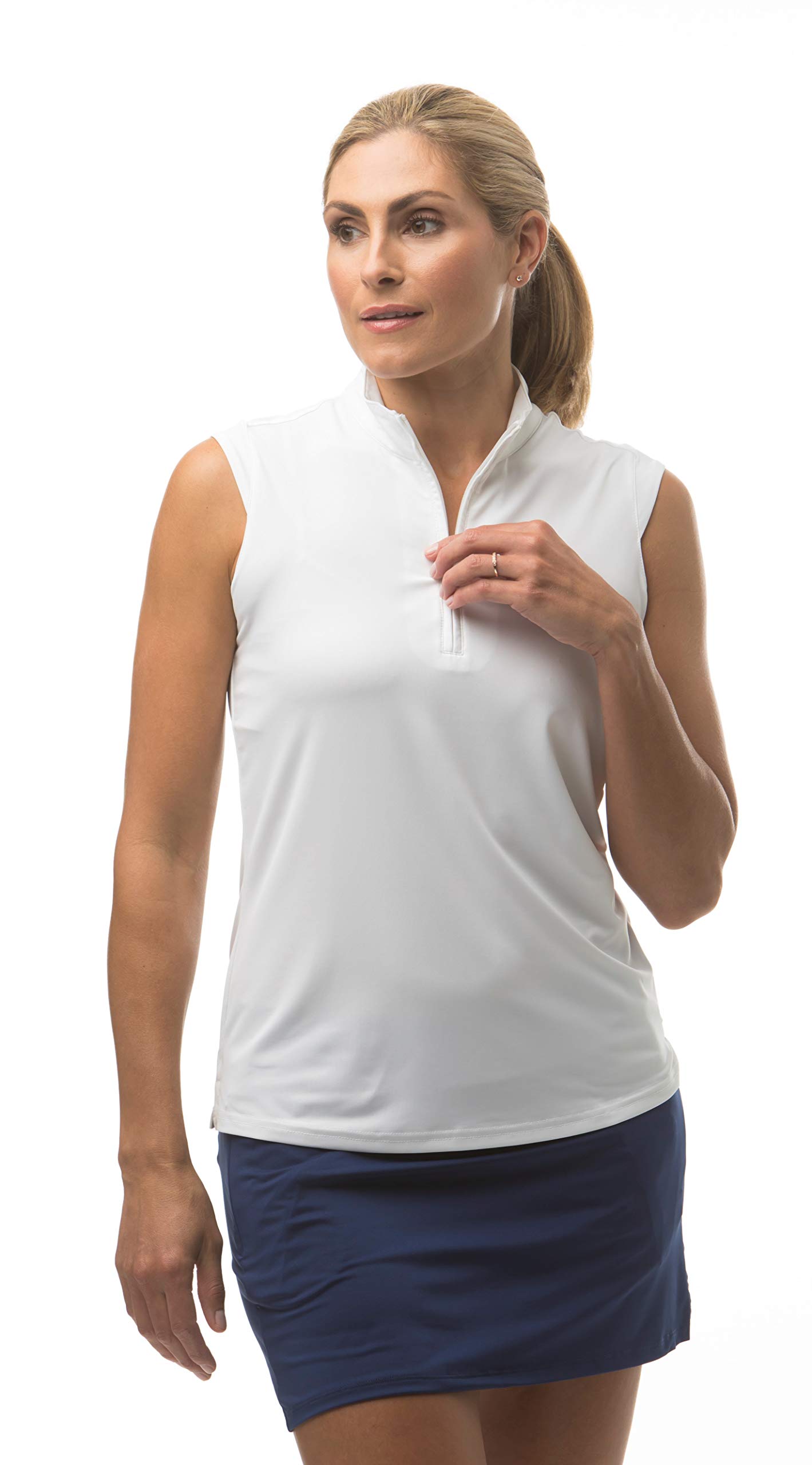 SanSoleil Sunglow Sleeveless Mock Neck Top