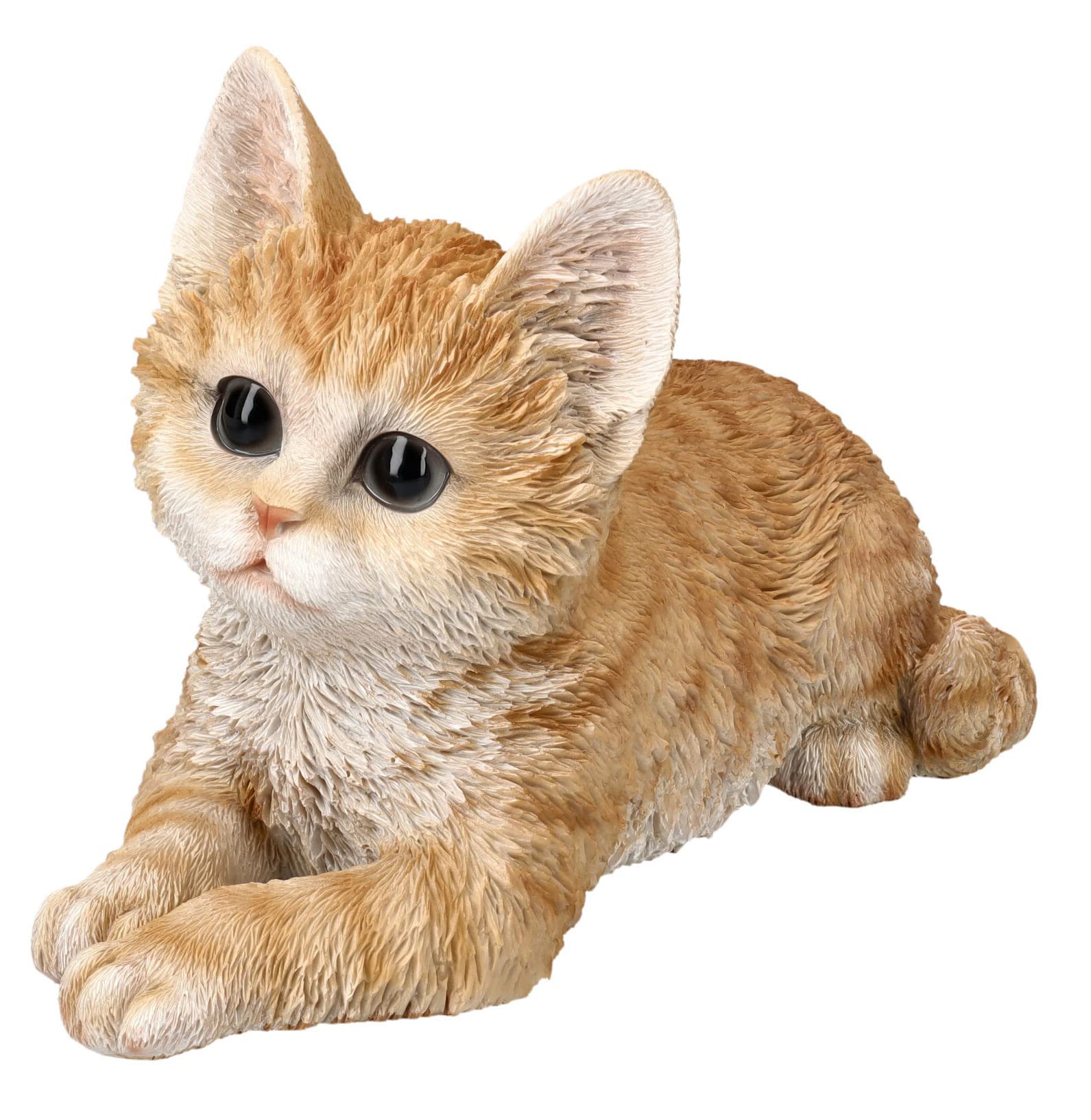 Pacific Giftware5" Orange Tabby Kitty Real Looking Laying Down Cat Collection Figurine