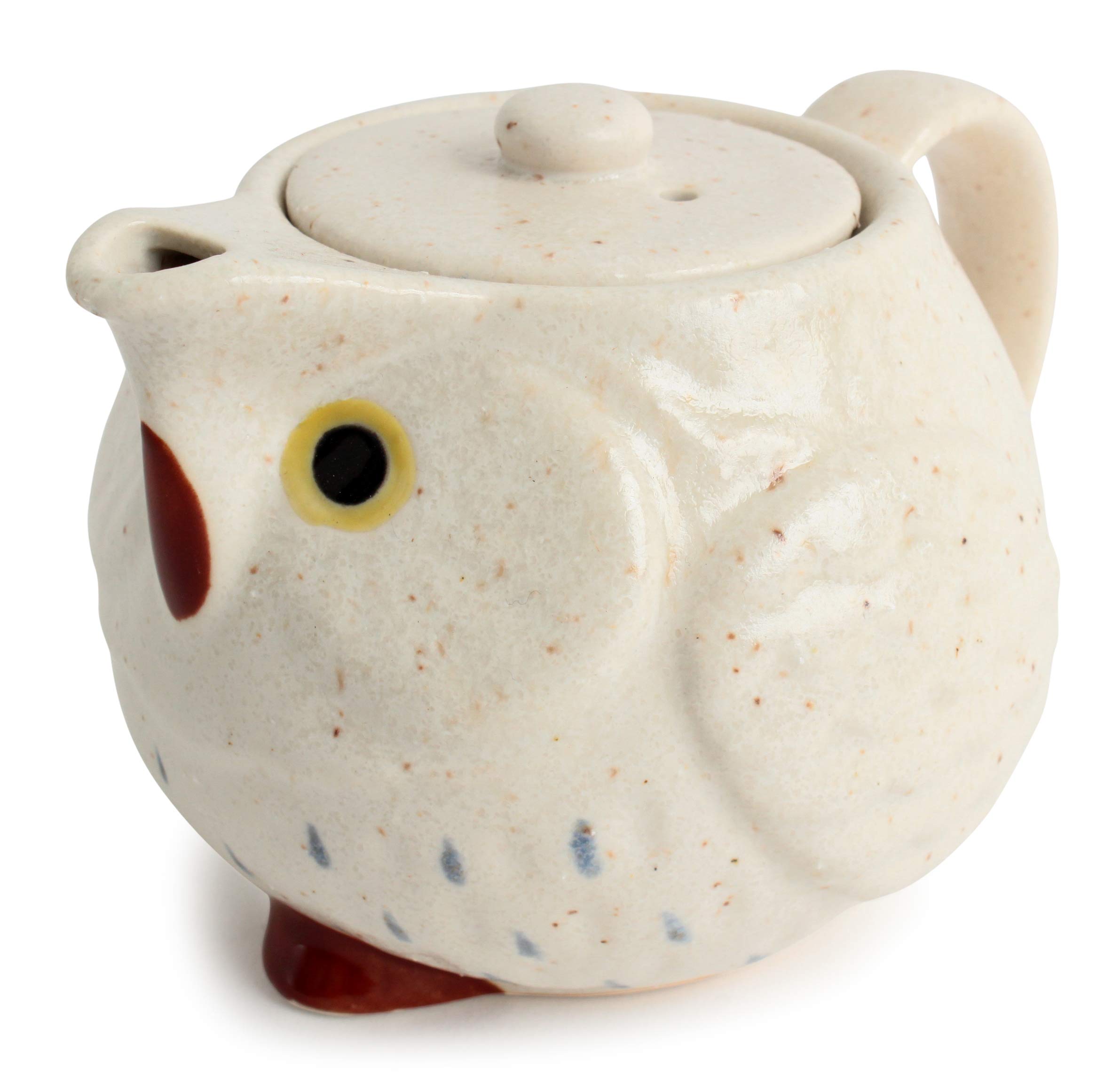 Mino ware Japanese Pottery Teapot Kyusu Owl Shape Chiffon White made in Japan (Japan Import) CPK003