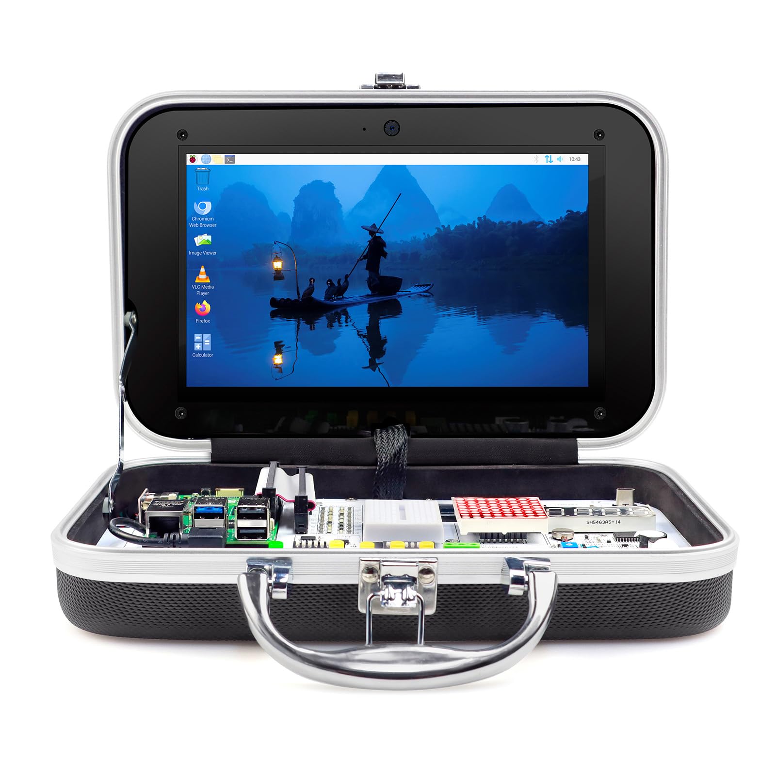 For Raspberry Pi 5 8GB Kit, ELECROW CrowPi Advanced Kit Pre-installed 9-inch Monitor, Raspberry Pi 5 8GB, and More Sensors as a Small Computer to Learn Basic Computer Science and Practice Programming