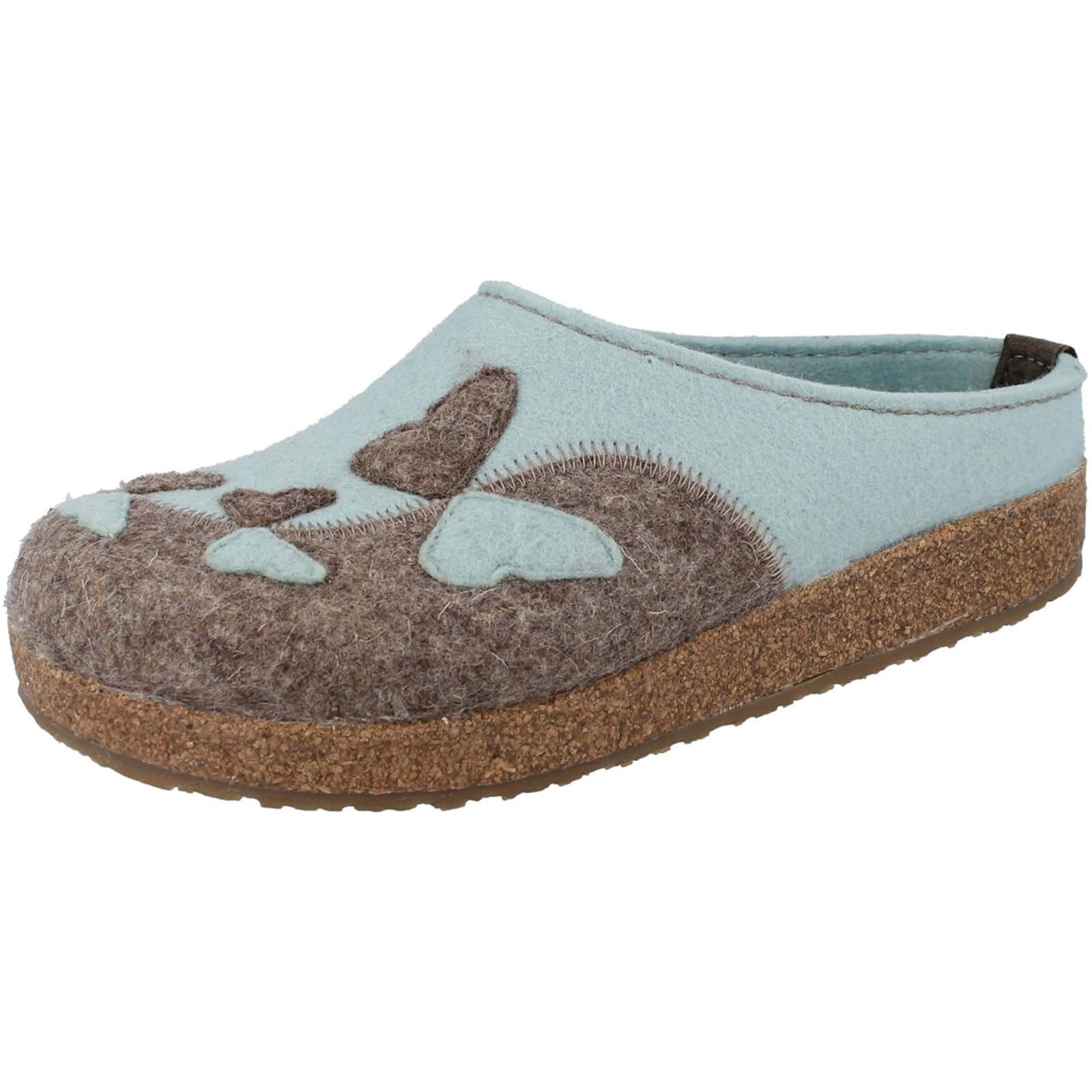 HAFLINGER Women's Mariposa Clogs - Warm Moisture-Wicking Wool Slippers w/Slip-Resistant Rubber Sole | Indoor & Outdoor Wear