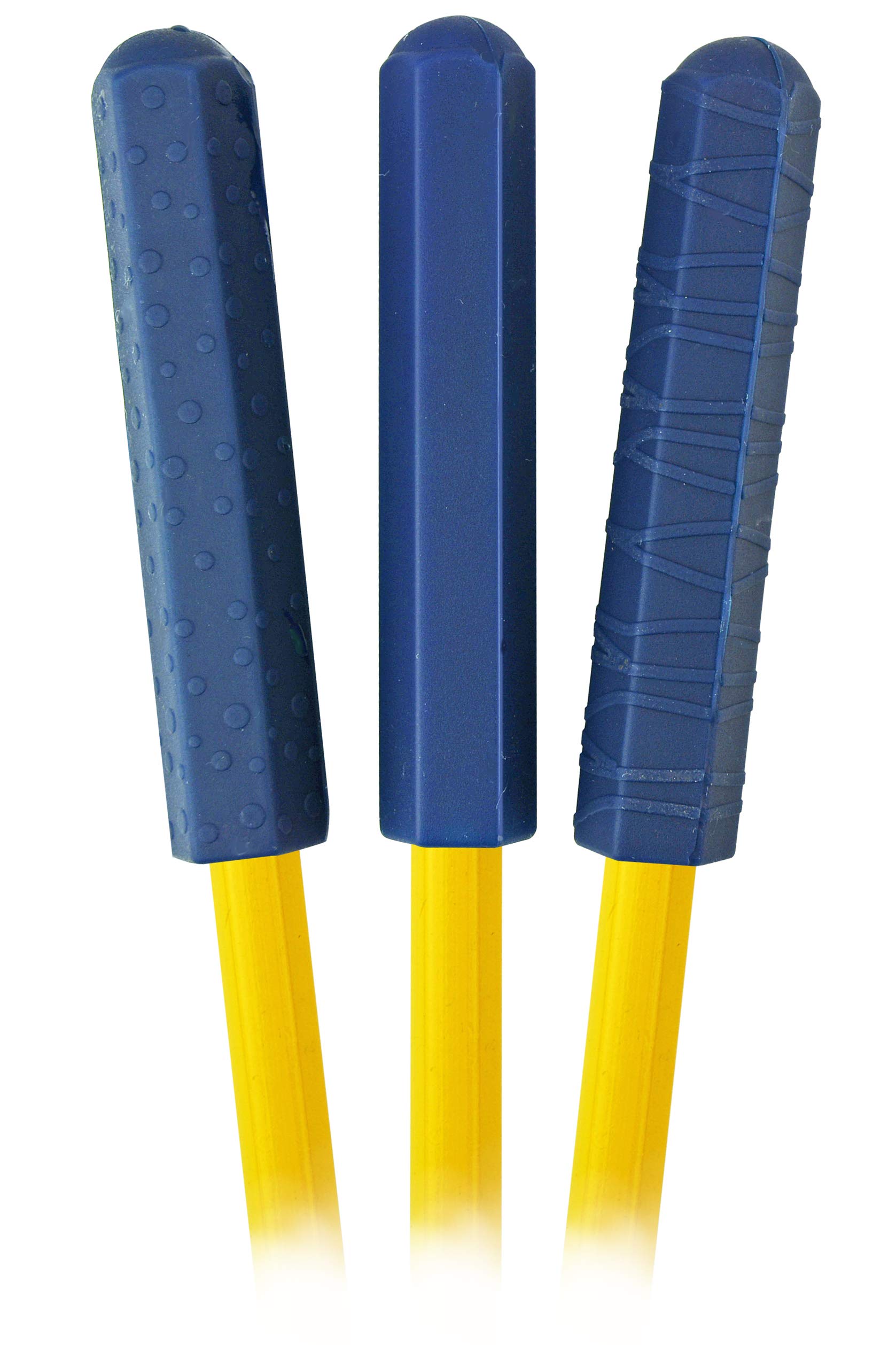 The Pencil Grip Chewberz Pencil Toppers, Latex-Free Chewable Pencil Toppers, Navy Blue, Set of 3 - TPG-883