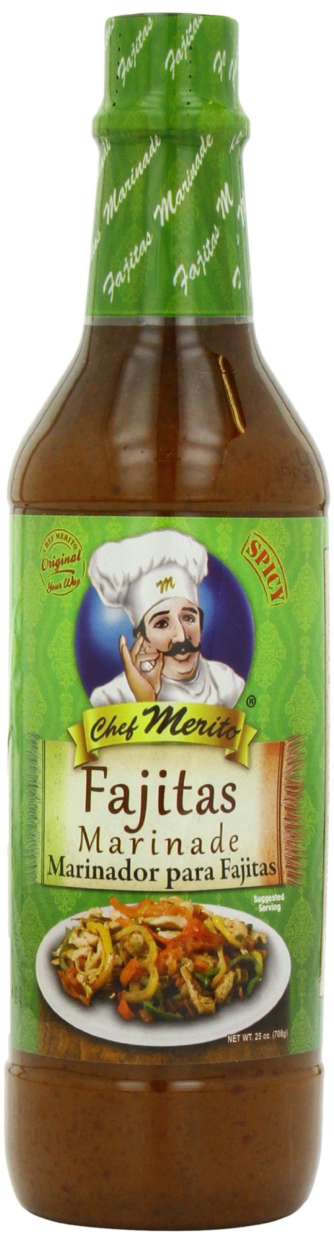 Chef MeritoFajitas Marinade | 25 Ounces | Pack of One | Large Bottle | Authentic Flavor