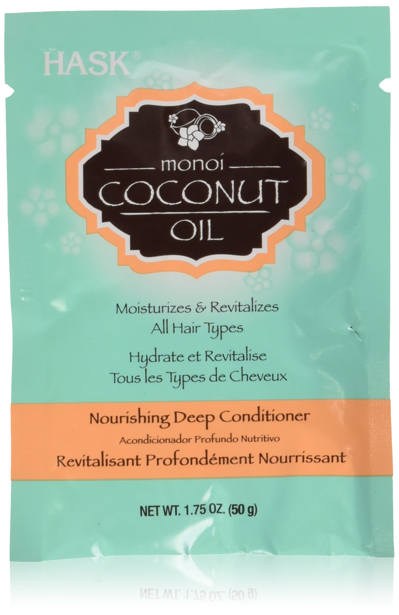 Hask Coconut Monoi Deep Conditioner Hair Mask, Nourishing For All Hair Types, Color Safe, And Cruelty-Free - 1 50G Packette