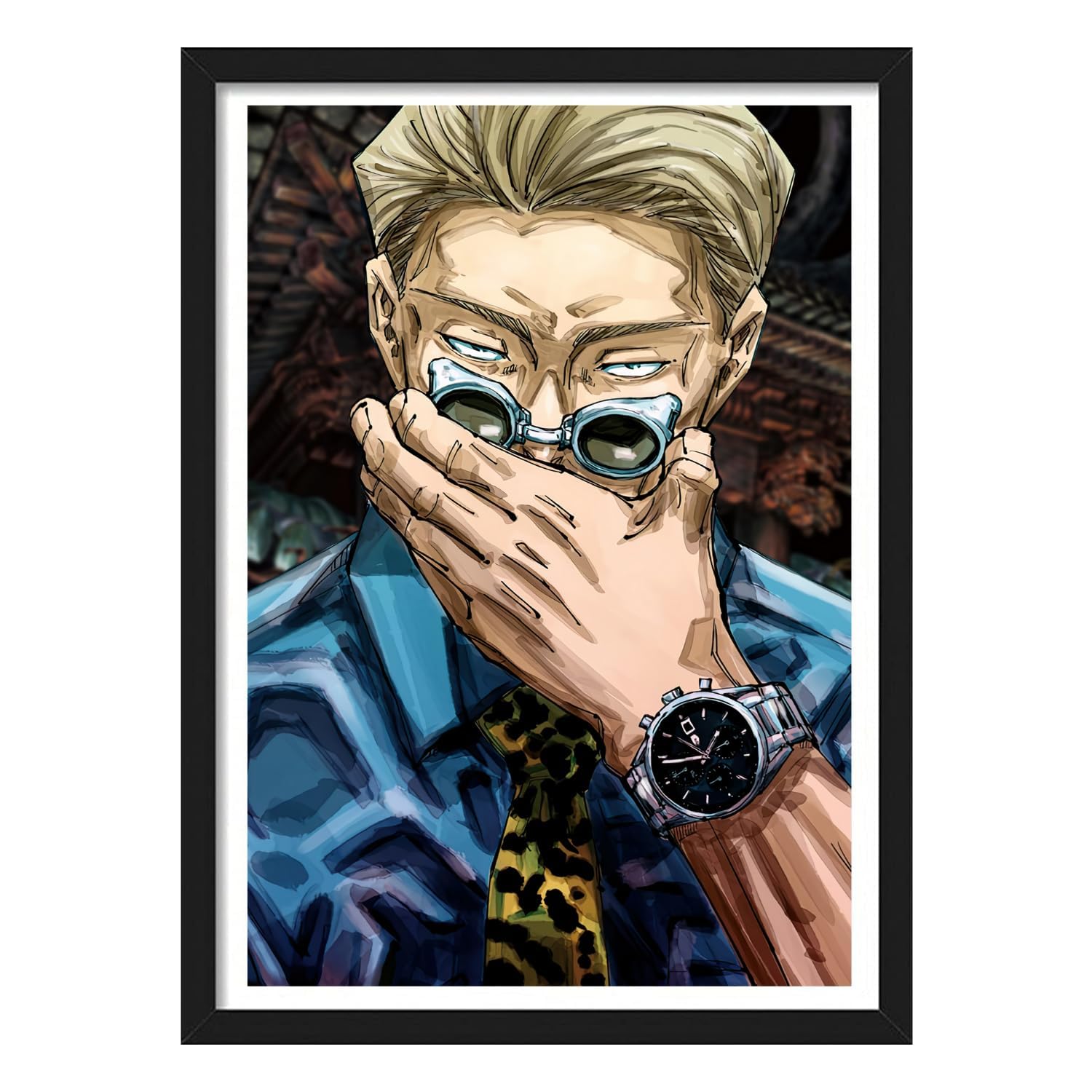 Craft Maniacs Jujutsu Kaisen Kento Nanami's Style Framed Matt Laminated Poster Of Size A4 For Room Decor & Gifting | Best Anime Gift For Manga Series Lovers