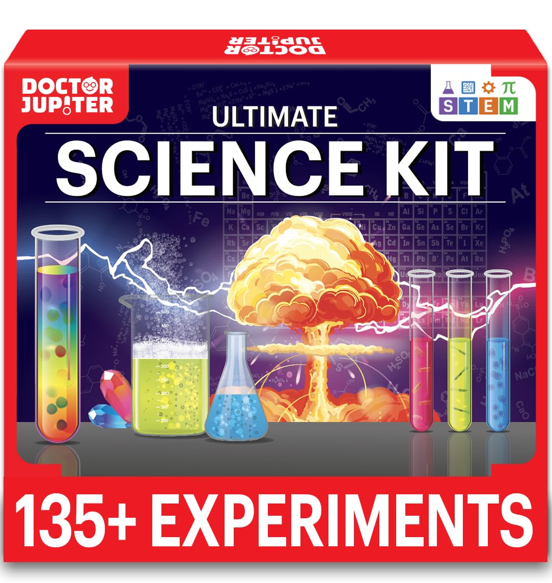 Doctor Jupiter Toy Science Kit for Boys & Girls Ages 7-8-9-10-11-12-13-14 | Christmas, Birthday Gifts for 7+ Year Old Kids | Learning & Education toys, 135+ Experiments