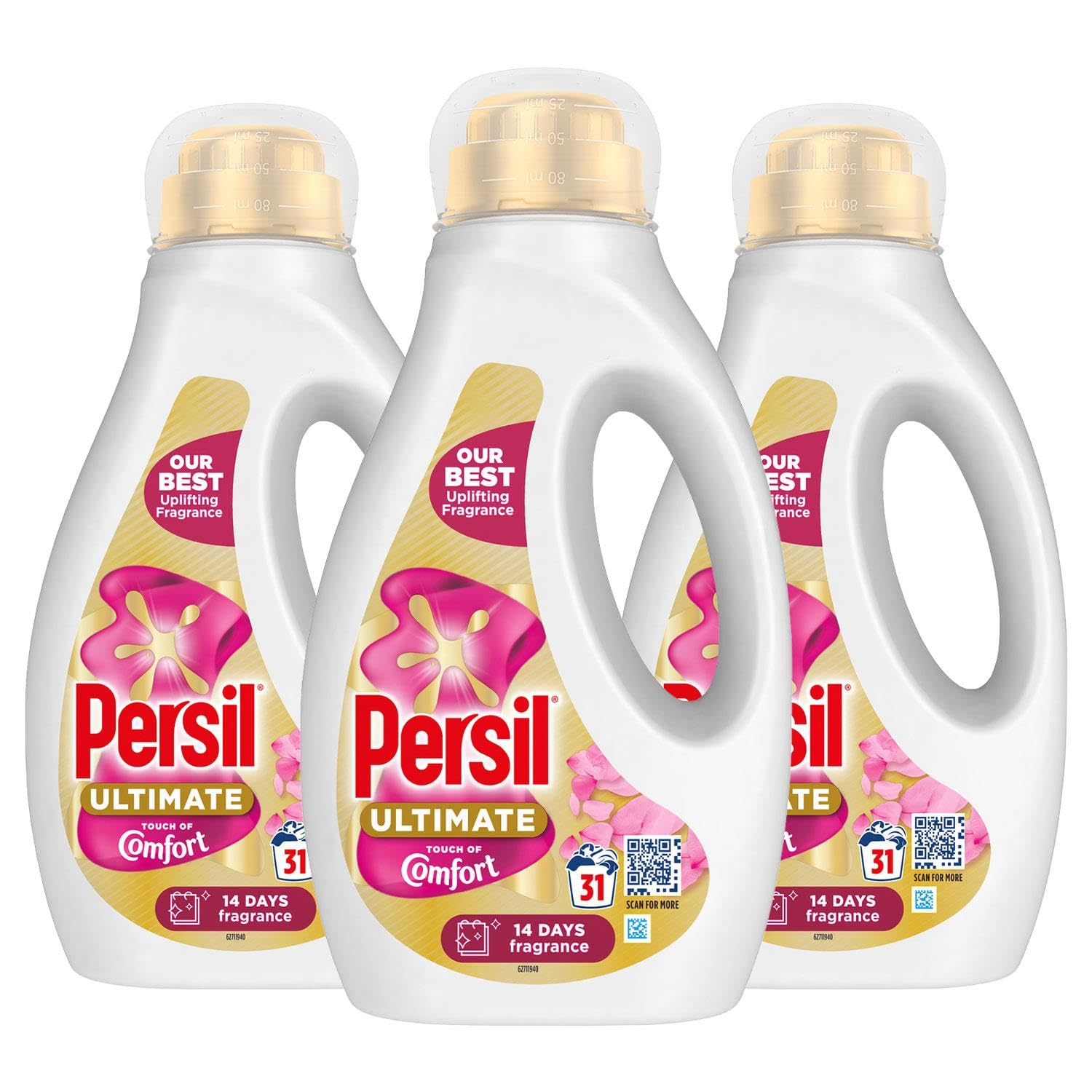 Persil Ultimate Liquid Detergent Outstanding Stain Removal Effective in Quick and Cold Washes with 14 Days of Lasting Freshness 31 Washes, 837ml (Buy 3, Touch of Comfort)