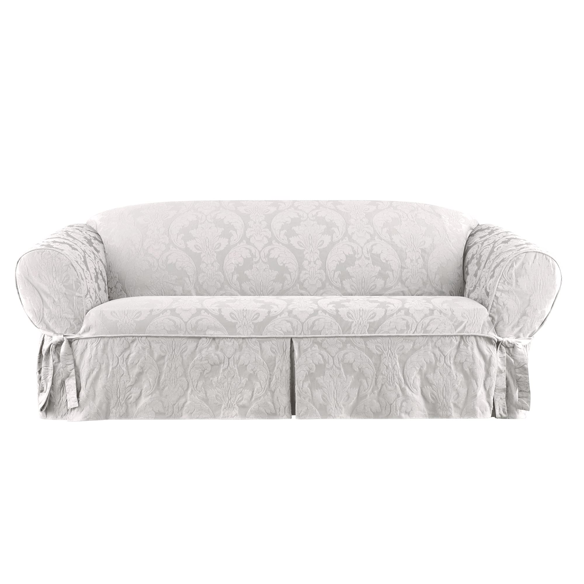 Sure FIT Matelasse Damask 1-Pc Sofa-White