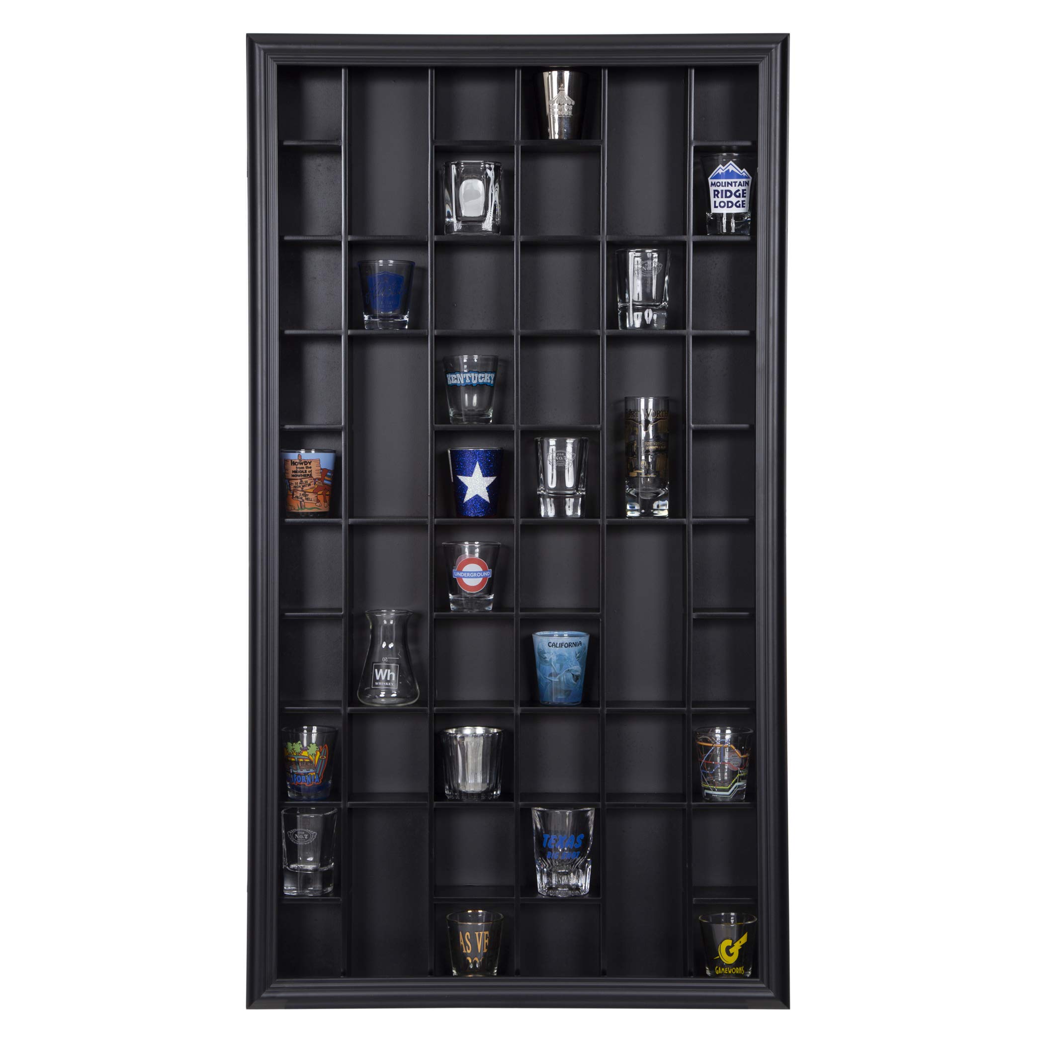 Gallery Solutions 17x32 Shot Cabinet with Glass Front, Black Display Cases, 17" x 32"