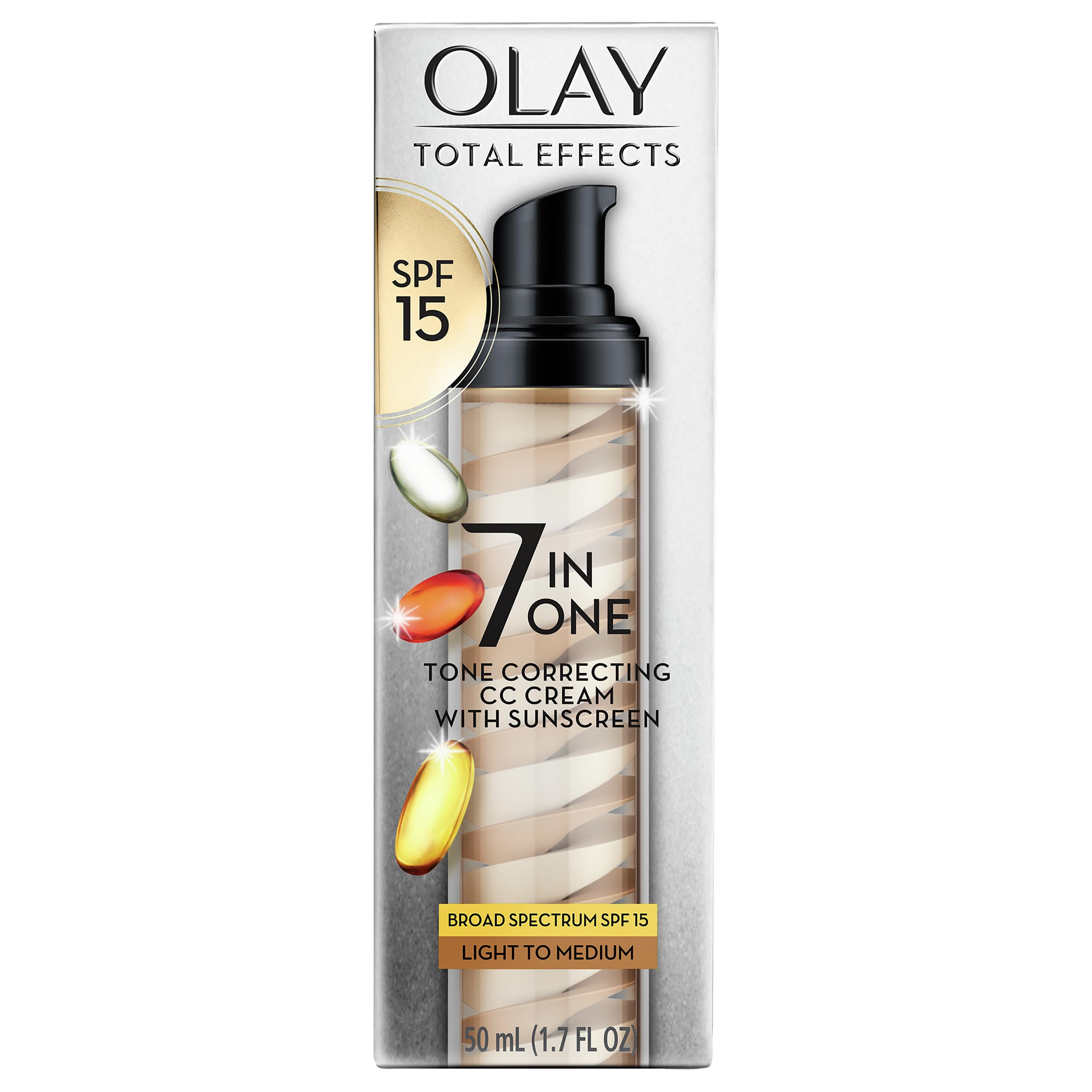 OlayTotal Effects Tone Correcting Face Moisturizer with Sunscreen SPF 15, Light to Medium 1.7 Ounces