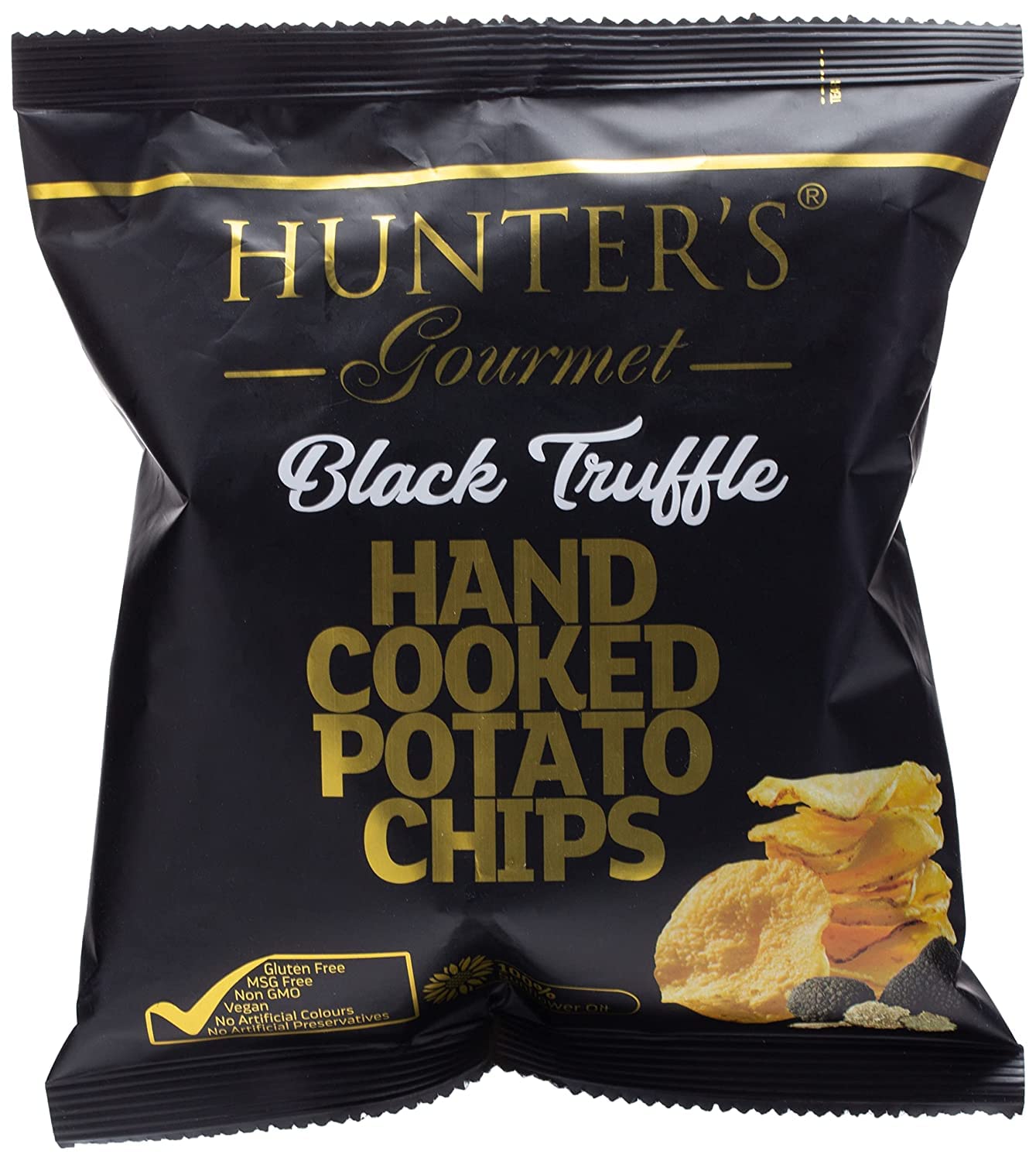 Hunter's Gourmet Hand Cooked Potato Chips - Black Truffle 40 Gm Pouch