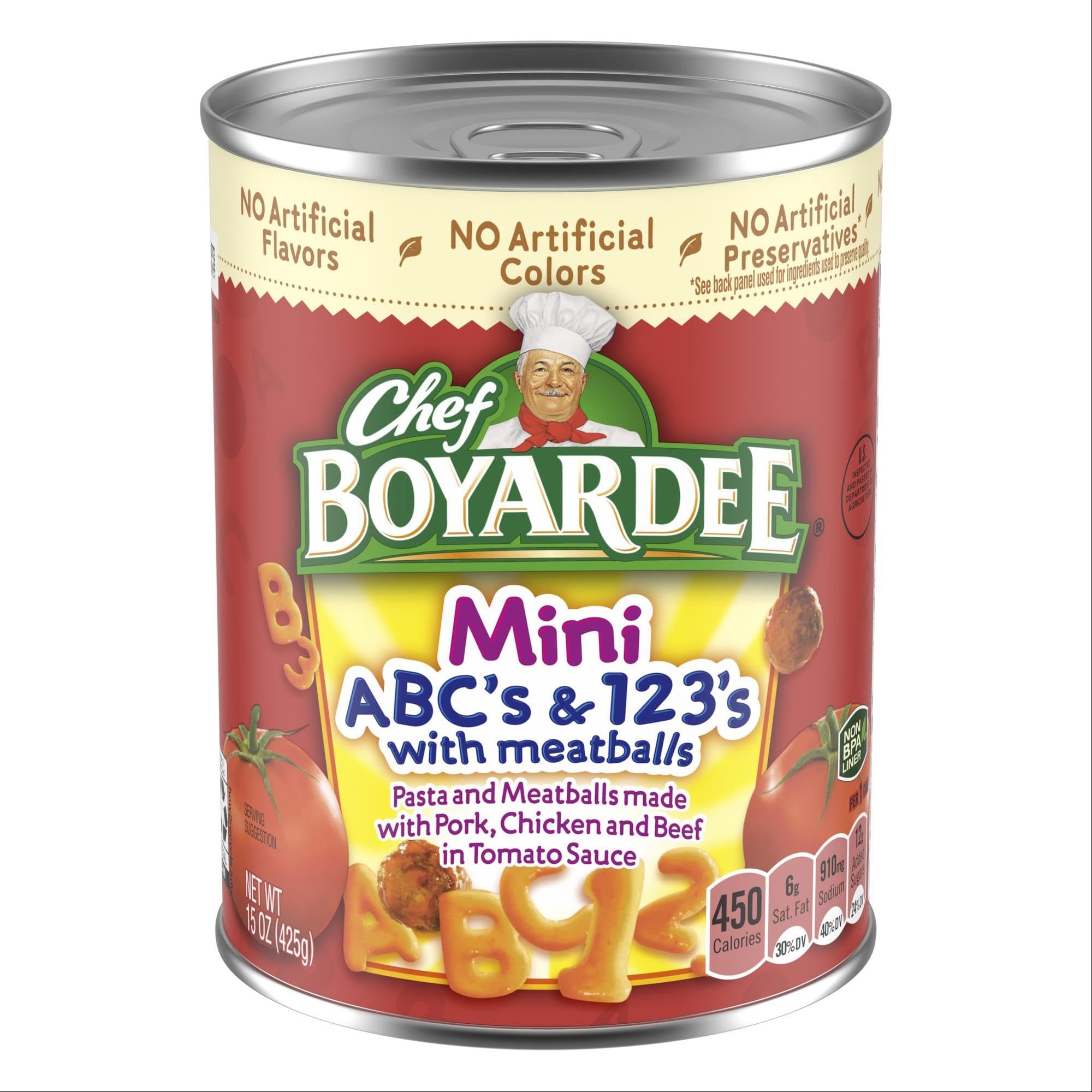 Chef BOYARDEEMini-Bites ABC's & 123's with Meatballs, 15 Oz, 1 Count