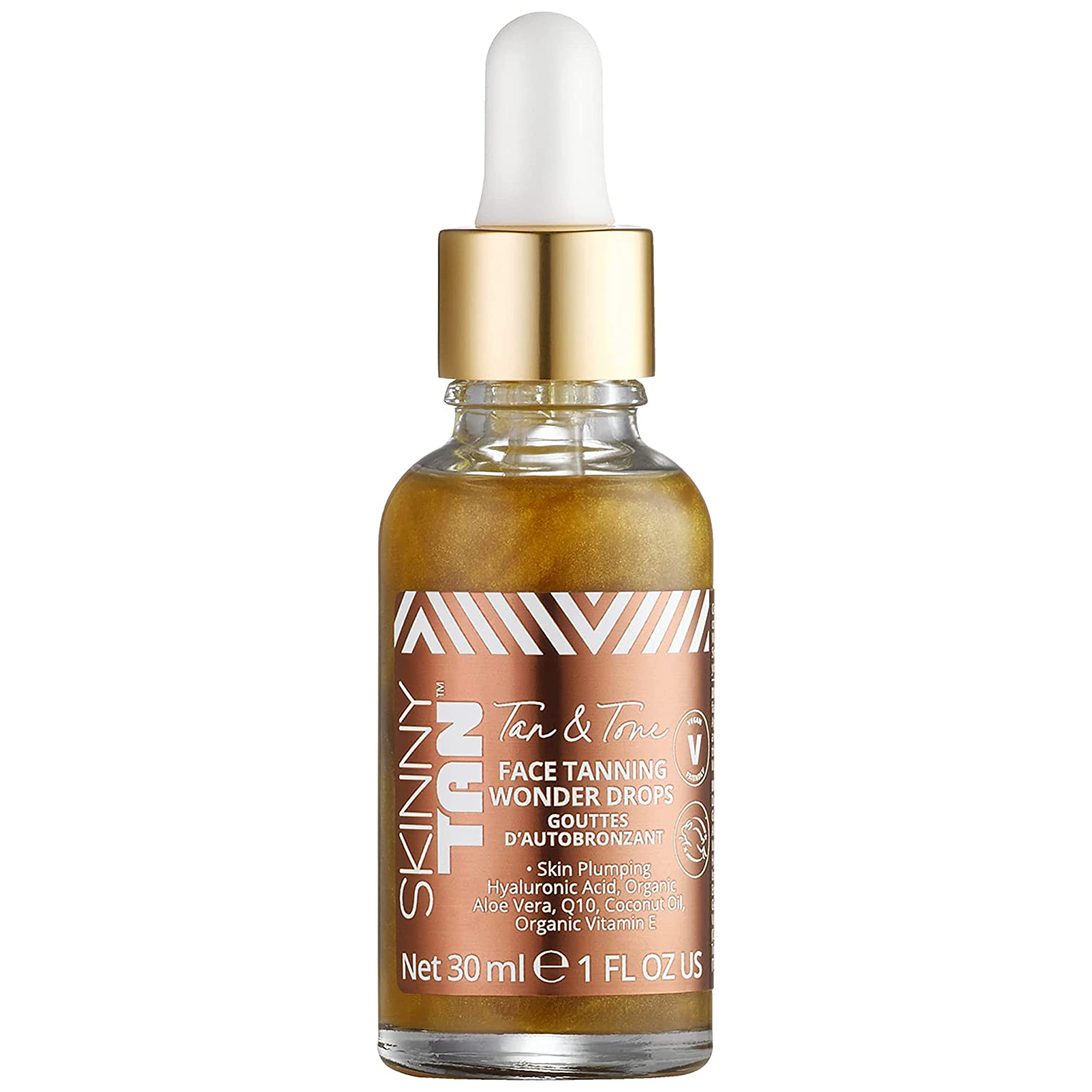 Skinny Tan Wonder Serum Tan & Tone Tanning Drops 30ml | Face Serum Drops with Youth Boosting Q10 & Vitamin E | Cruelty Free Skincare for Buildable Fake Tan