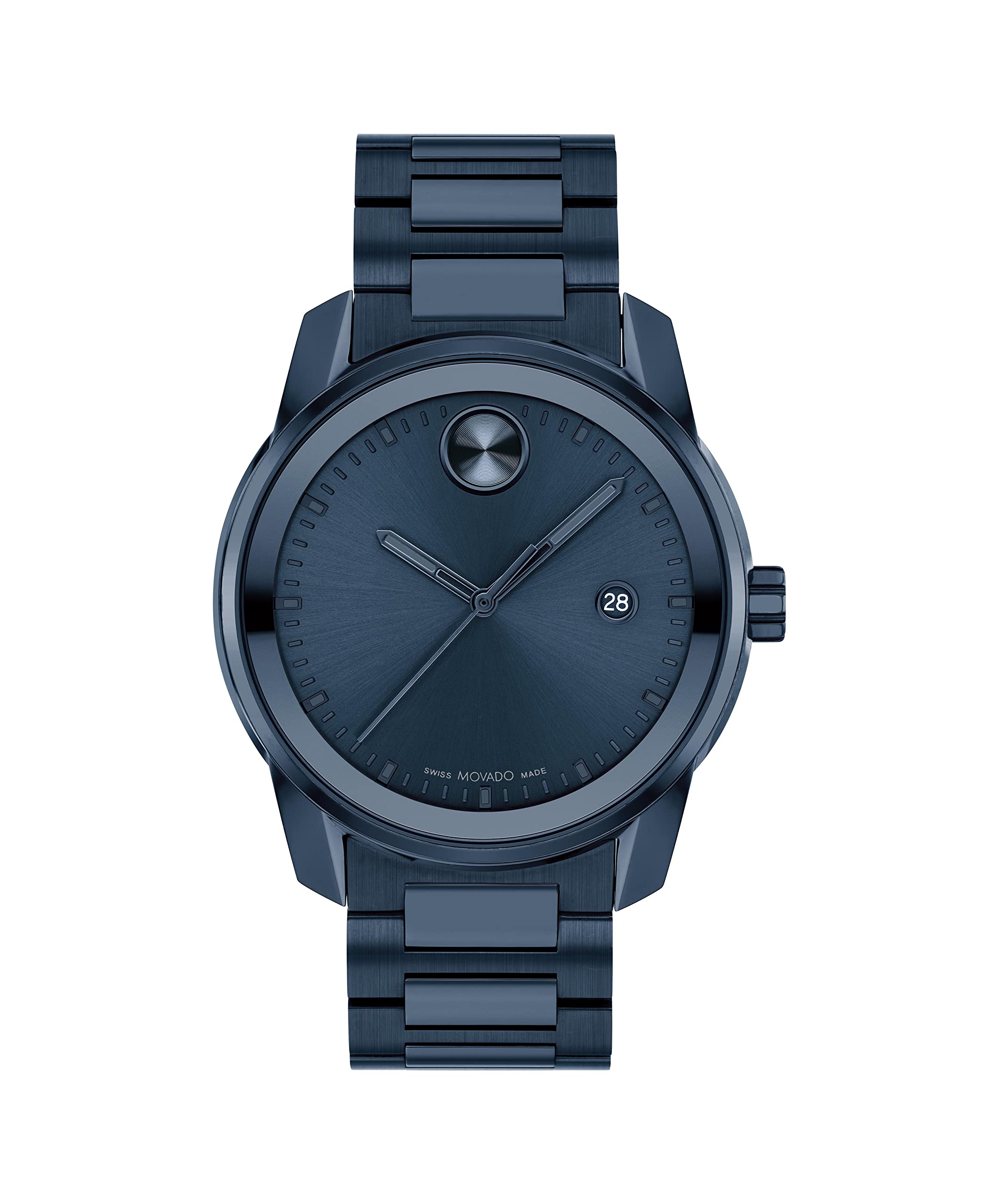 Movado Men's Bold Verso Swiss Quartz Watch with Stainless Steel Strap, Blue, 21 (Model: 3600862)