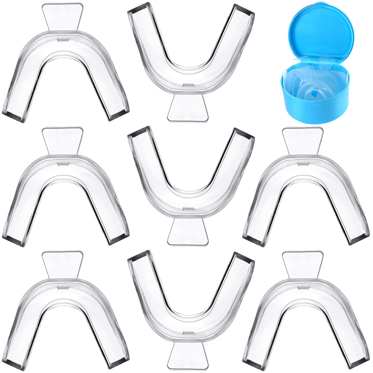 8 Pieces Teeth Whitening Mouth Trays Teeth Mould Guards Moldable Teeth Trays Thermoforming Teeth Guards Dental Oral Care Kit for Teeth Whitening Teeth Bleaching Teeth Grinding Teeth Protecting