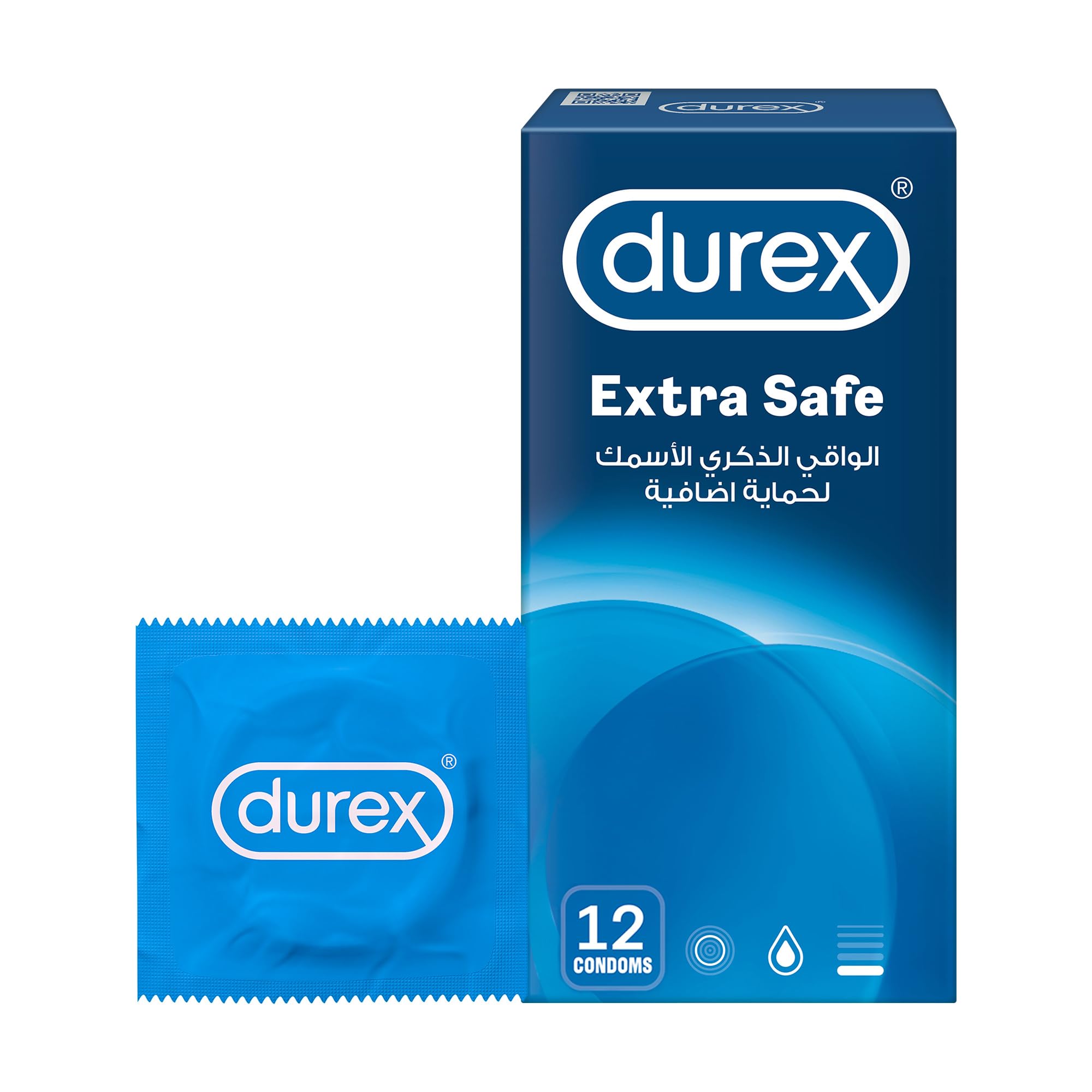 Durex Extra Safe Extra Lubed Condoms for Men, Pack of 12