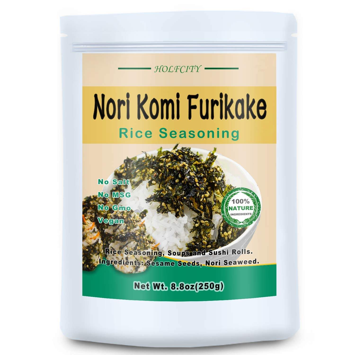 Nori Komi Furikake Rice Seasoning, 8.8oz(250g), Perfect for Rice Seasoning, Soups and Sushi Rolls