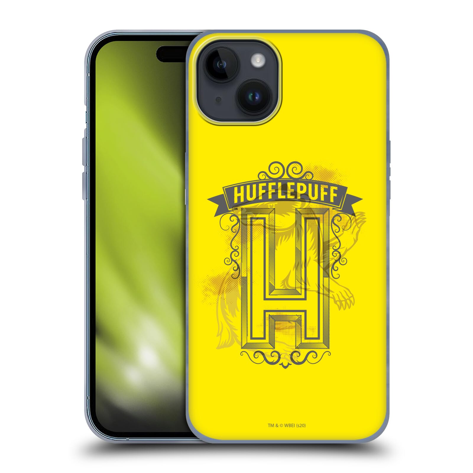 Head Case Designs Officially Licensed Harry Potter Hufflepuff 2 Deathly Hallows XVIII Soft Gel Case Compatible with Apple iPhone 15 Plus