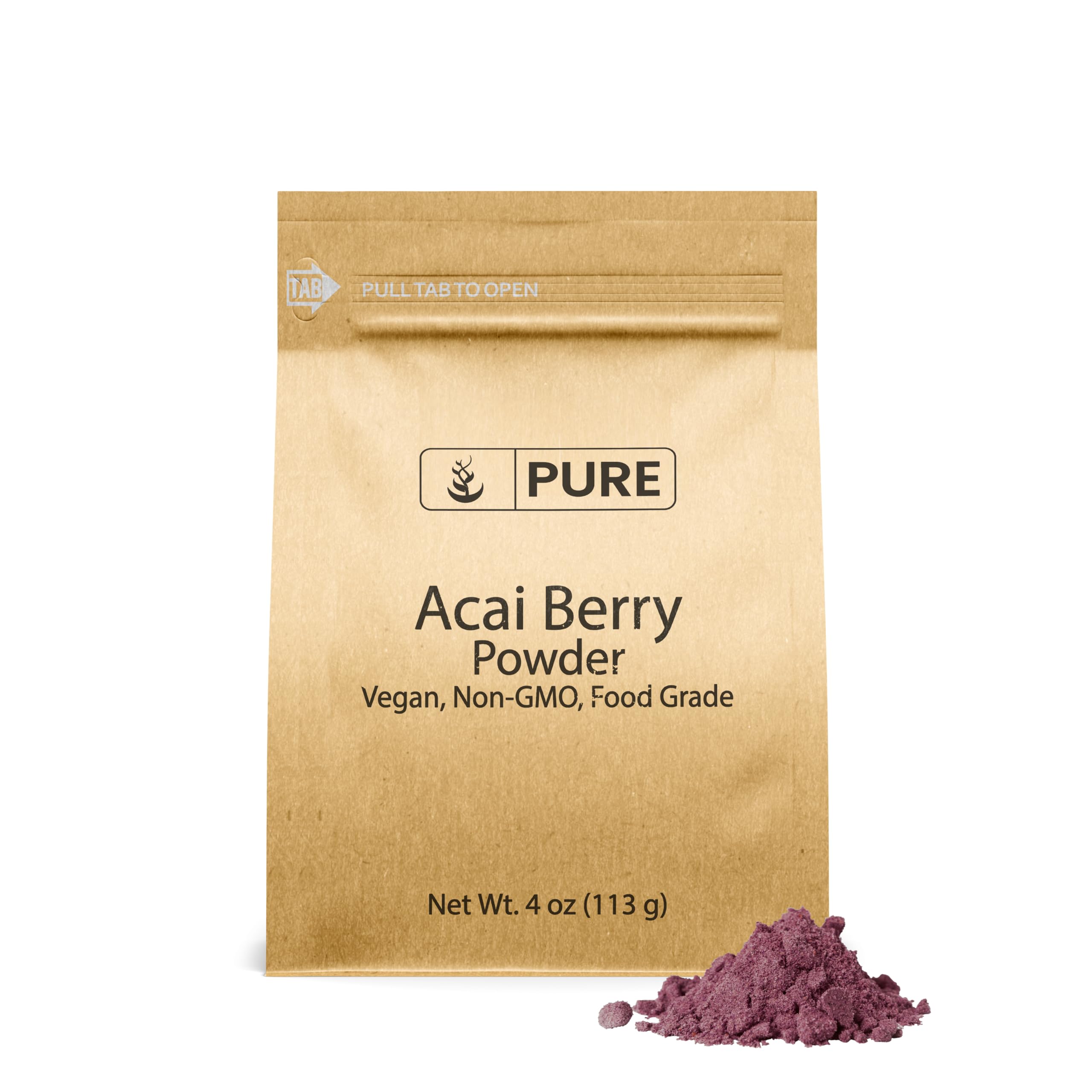 PURE ORIGINAL INGREDIENTS Acai Berry Powder, 4 oz, Superfood, Vegan, Non-GMO, Gluten Free