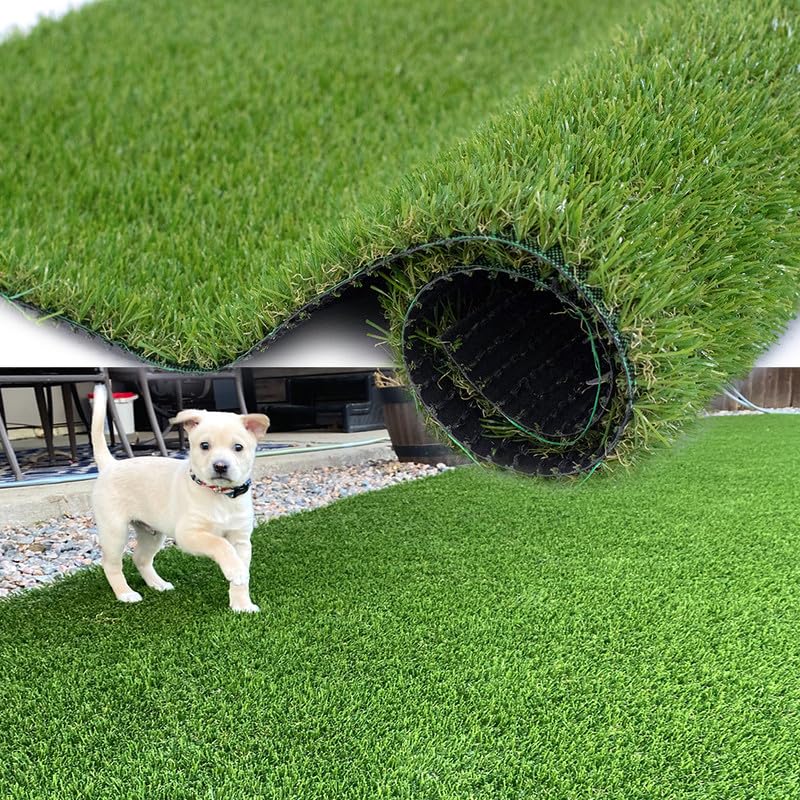 Petgrow 0.8inch Realistic Synthetic Artificial Grass Turf,Thick Faux Grass Indoor Outdoor Landscape Lawn Pet Dog Turf Carpet for Garden Backyard Balcony