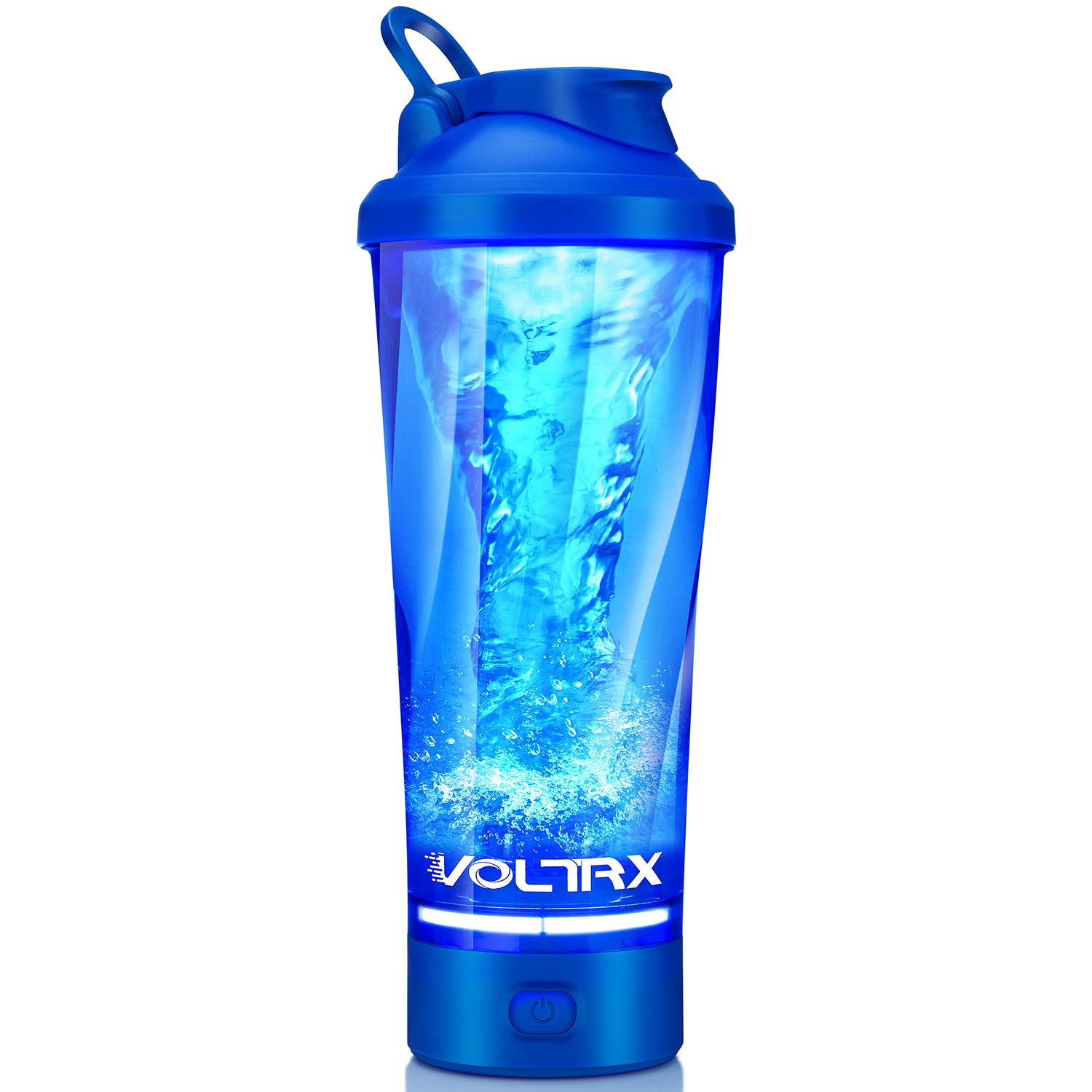 VOLTRX Premium Electric Protein Shaker Bottle, Made with Tritan - BPA Free - 600ml Vortex Portable Mixer Cup, USB C Rechargeable Shaker Cups for Protein Shakes (Blue).