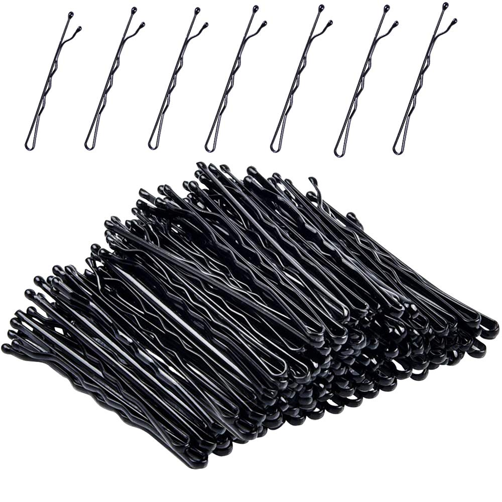 100 Pieces Bobby Pins,Black Wavy Bobby Pins and Hair Pins for Hair Bob Pins,Hair Clips for women Girls (Black,2.17 Inch)