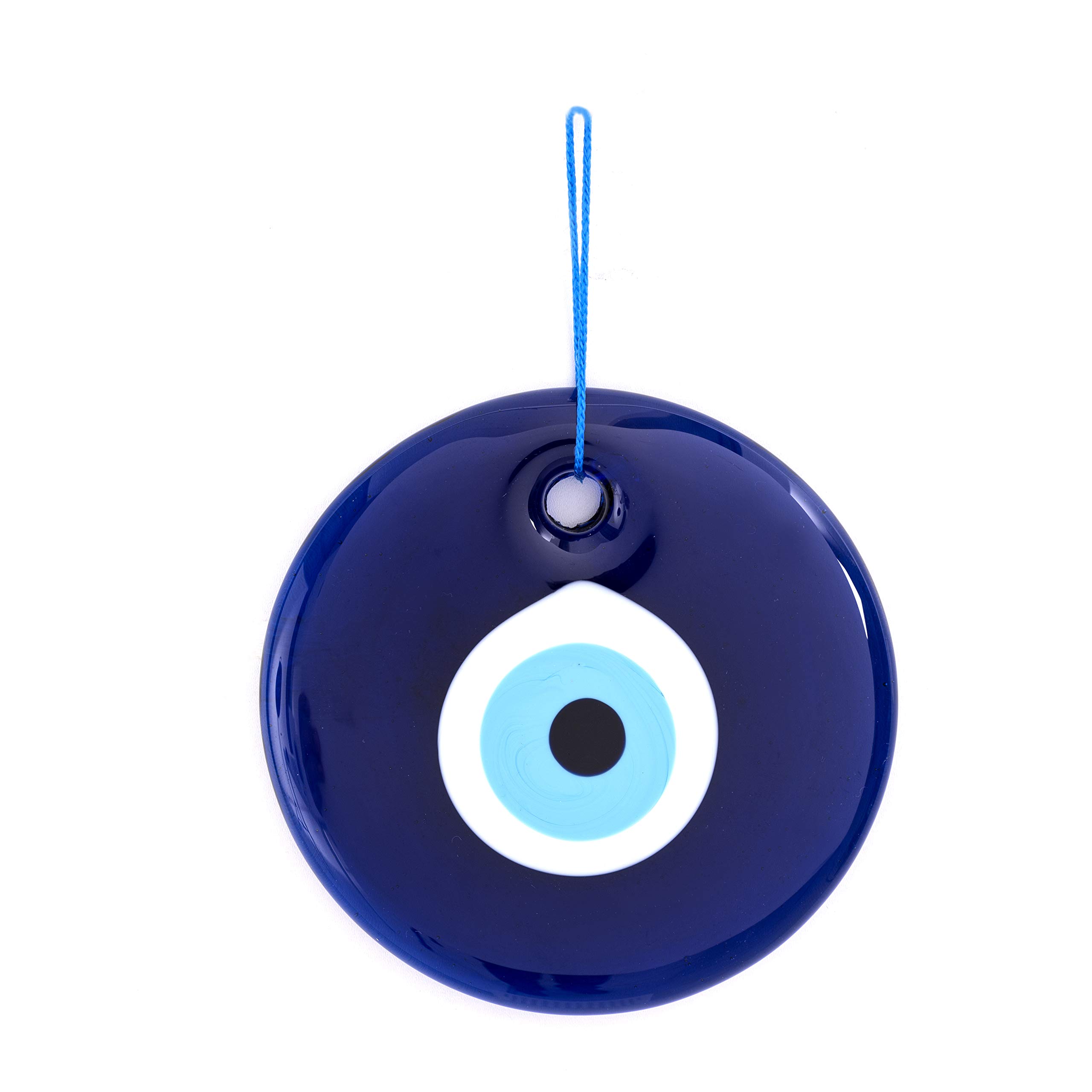 Erbulus5" Glass Blue Evil Eye Wall Hanging Ornament - Evil Eye Decor - Turkish Handmade Nazar Amulet - Home Protection Charm - Evil Eye Wall Decor Amulet in a Box