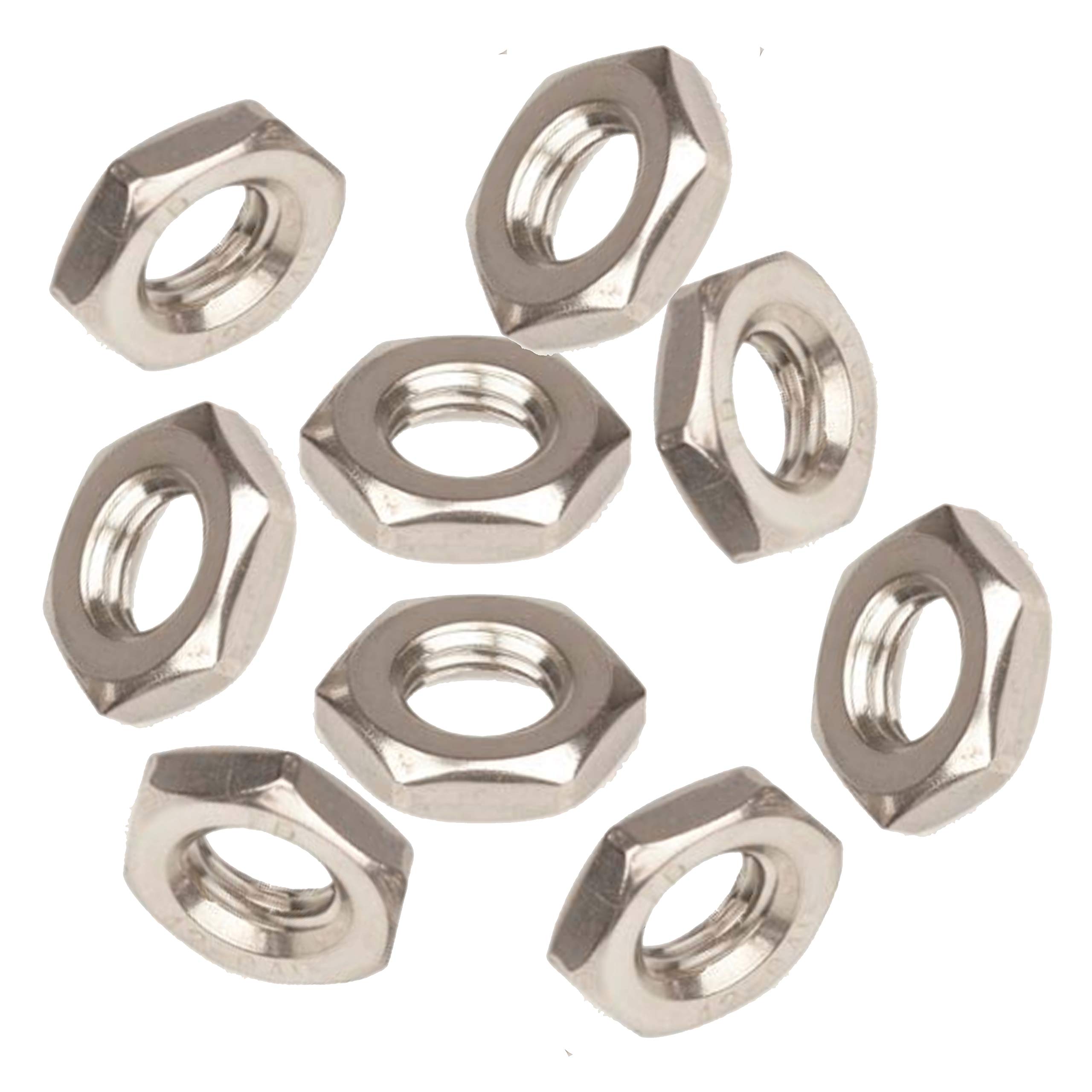 Half Hex Nuts Hexagon Metric Thread Thick Nut (M7 / 7mm, Pack of 10)