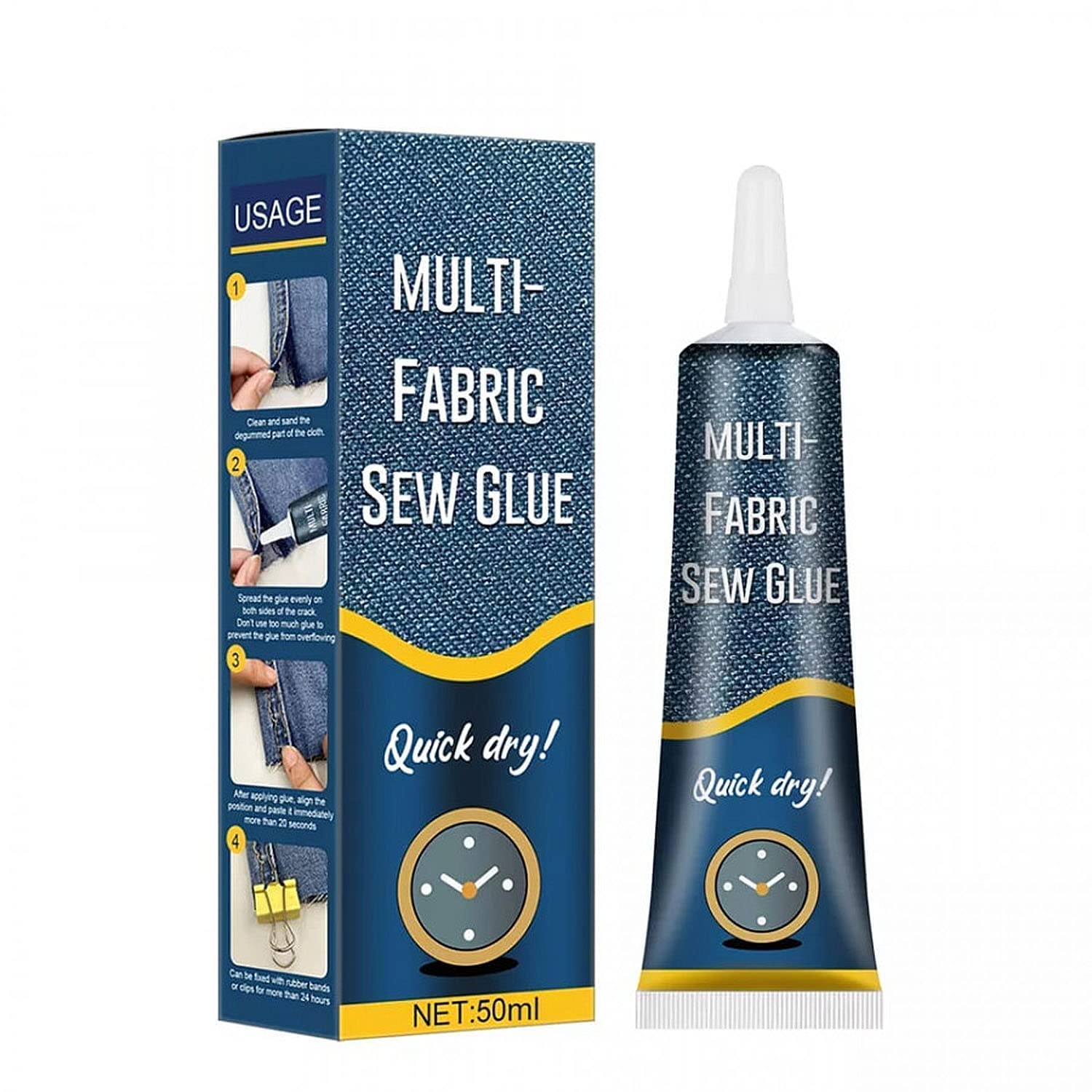 Anup Torda Quick Dry Fabric Glue Stitch Liquid Sewing No Sew Glue Fast Tack Bonding Repair Clothes Ultra-stick for Clothing Permanent Waterproof