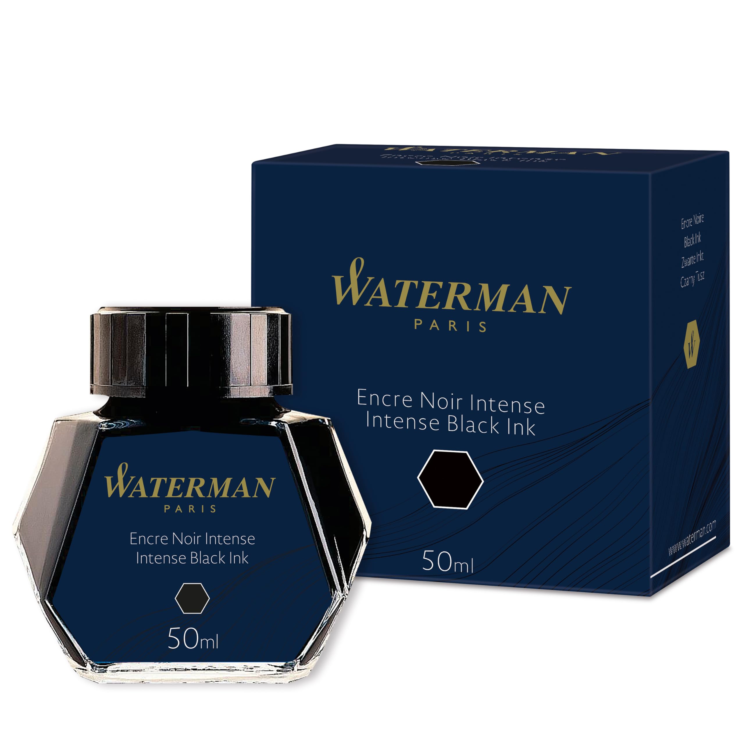 WatermanFountain Pen Ink Intense Black 50ml Bottle