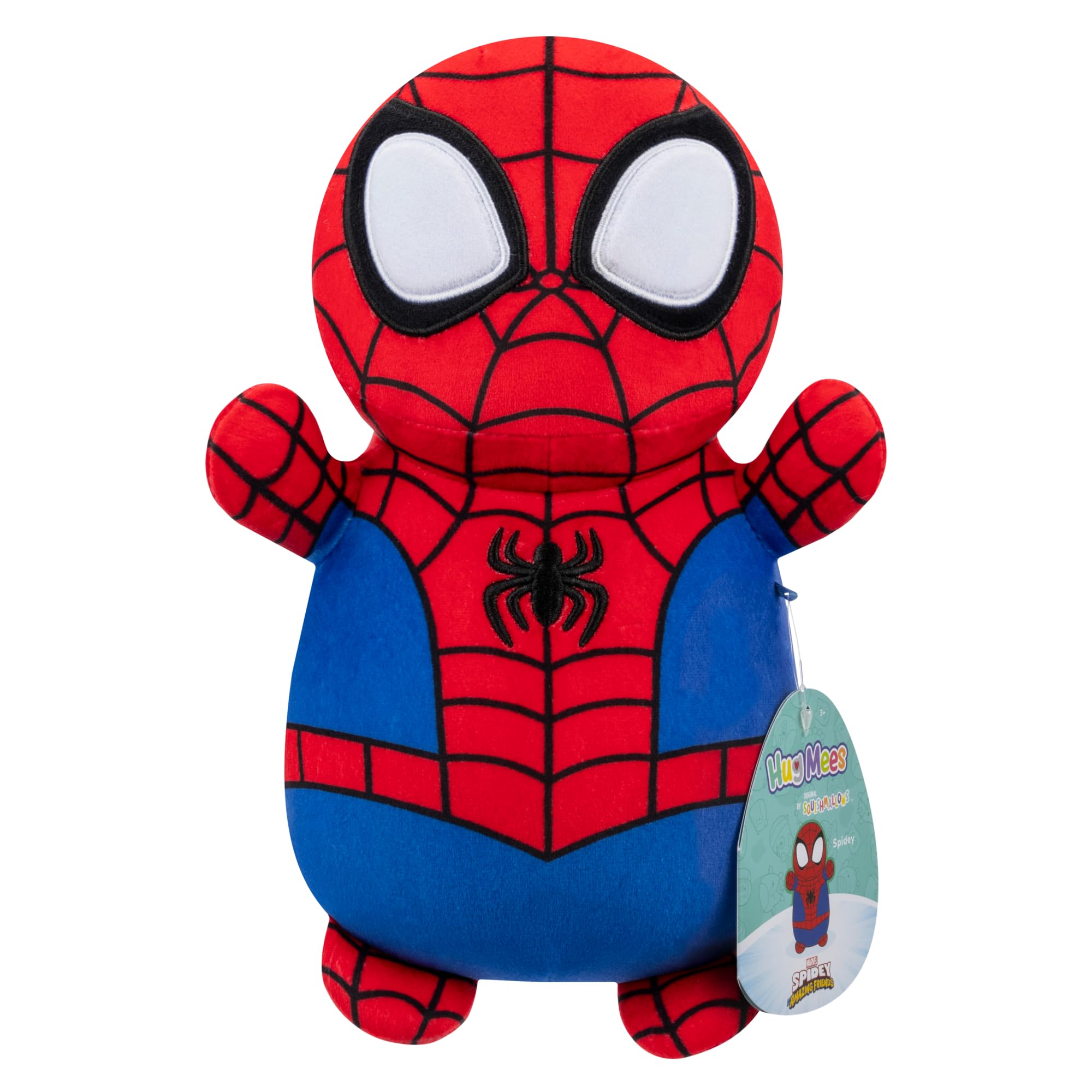 Squishmallows Original MARVEL Spidey and His Amazing Friends 10-Inch Spidey HugMees - Medium-Sized Ultrasoft Official Jazwares Plush