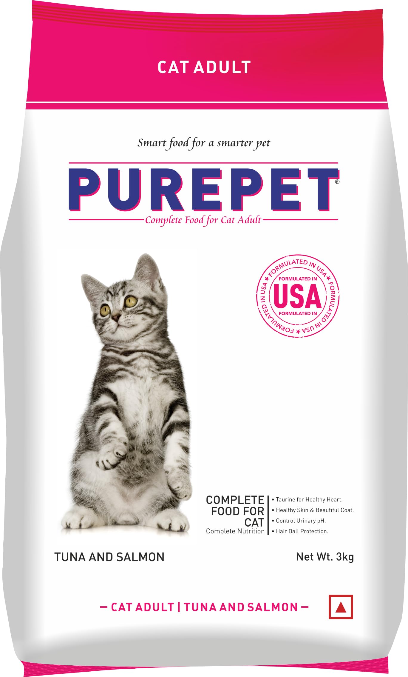 Purepet Tuna Salmon Dry Adult Cat Food 3 kg