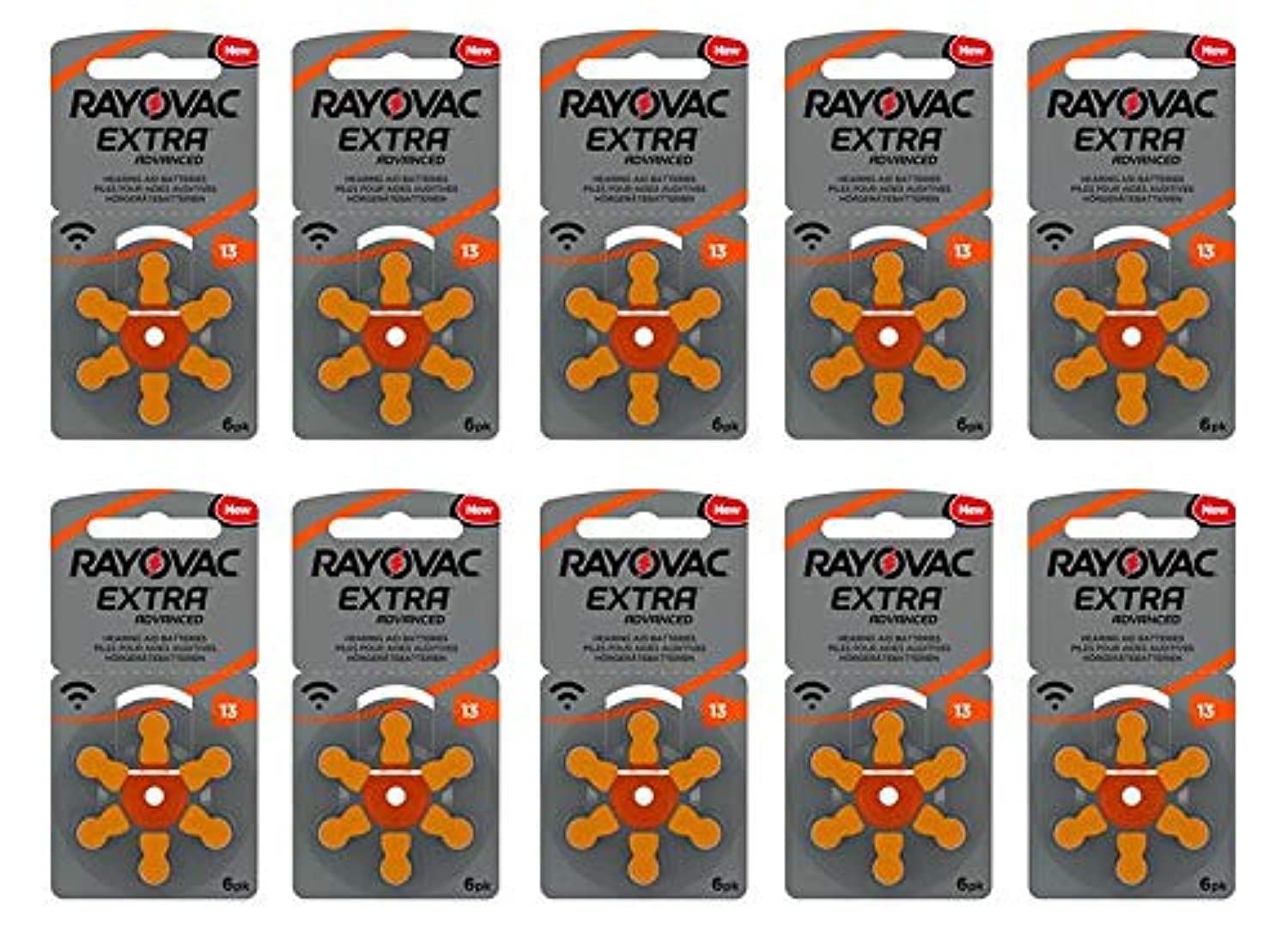 Rayovac Extra60 x Advanced Hearing Aid Batteries Size 13