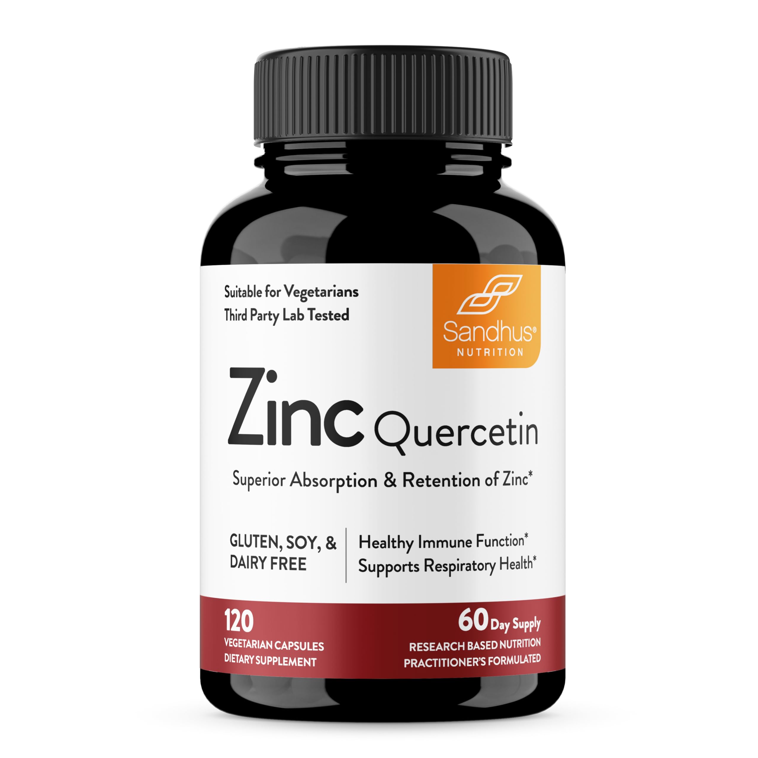 Sandhu’s Zinc Quercetin 120 Vegetarian Capsules – Zinc Supplements for Antioxidant Immune Support Zinc for Men and Women – Gluten, Soy, Dairy Free