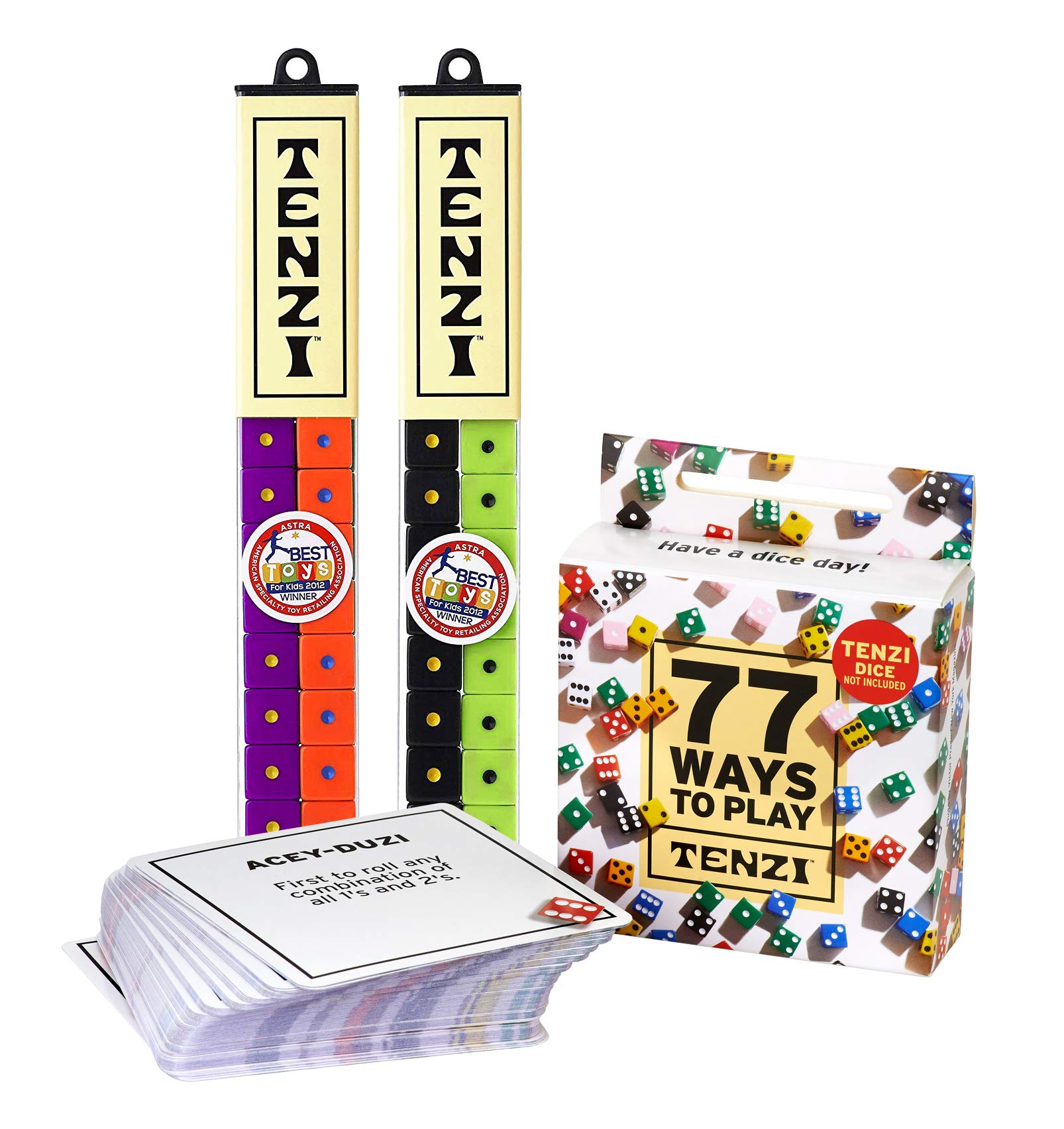 TENZI 2 Pack for 8 Players - 8 Sets of Ten Dice with Bonus 77 Ways to Play