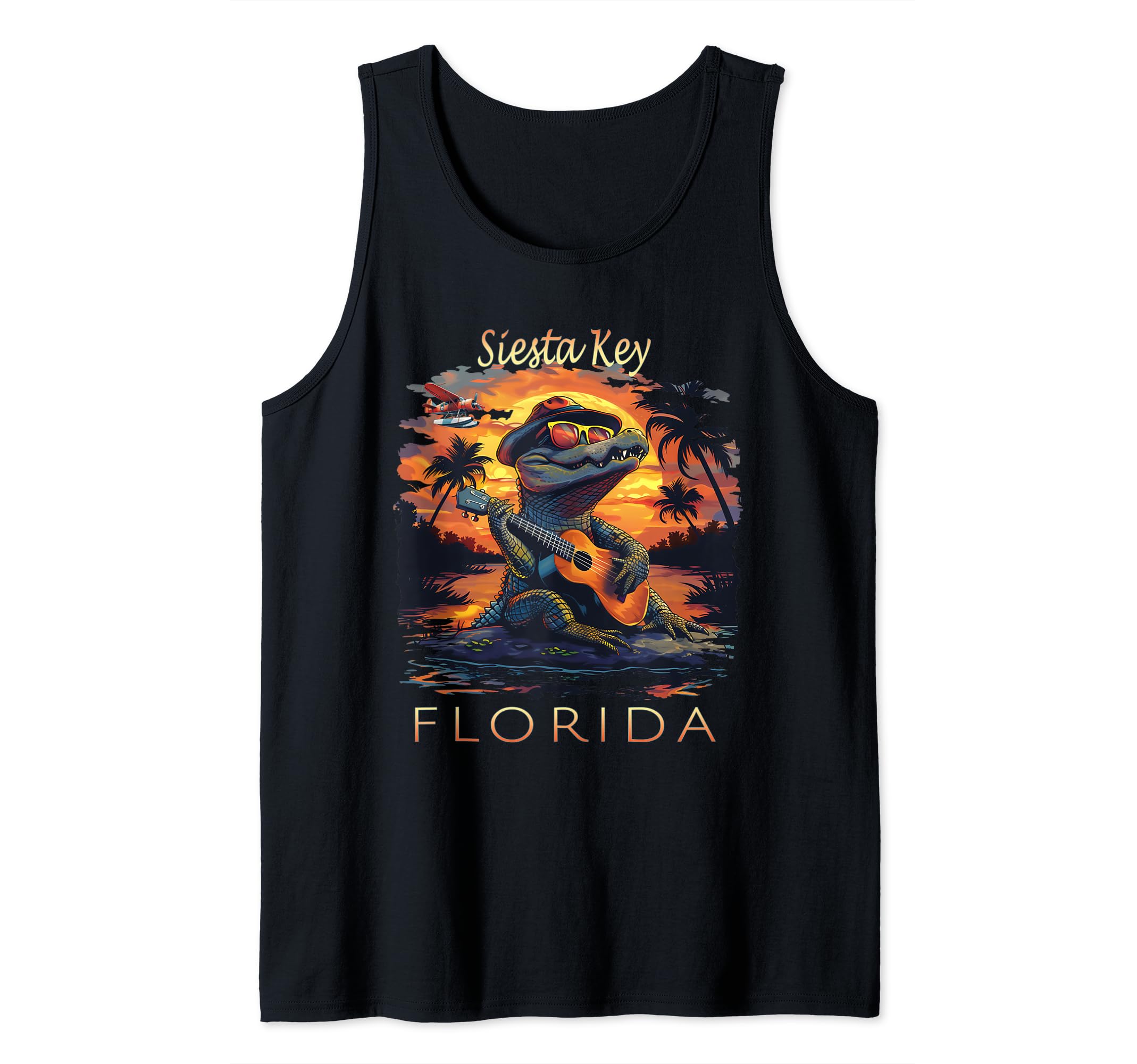 Siesta Key Florida Vacation Cool AlligatorSiesta Key Florida Vacation Cute Alligator Tank Top