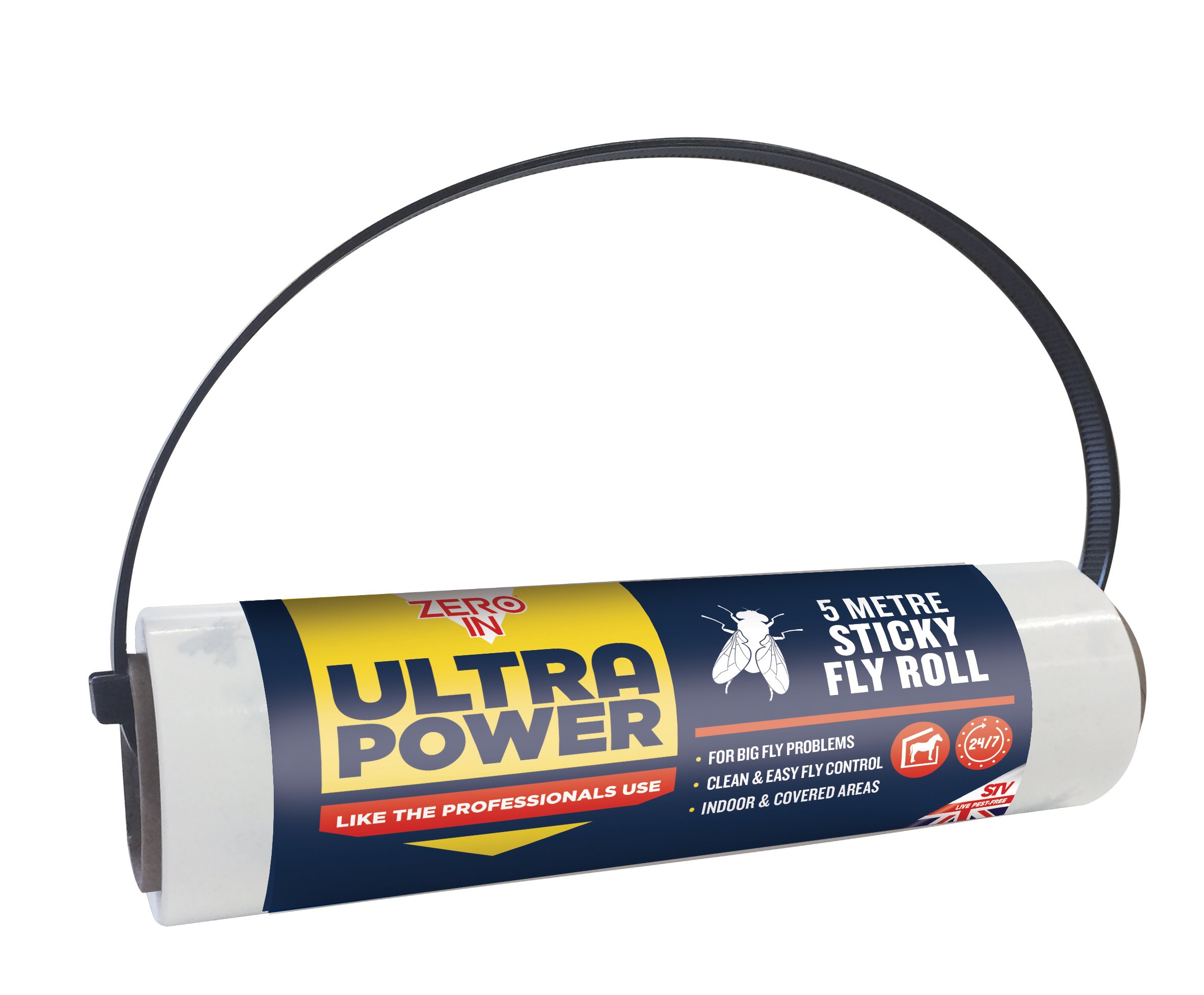 Zero In Ultra Power Sticky Fly Roll (Poison-free, Kills Insects and Bugs) - ZER506, 4x4x16 cm